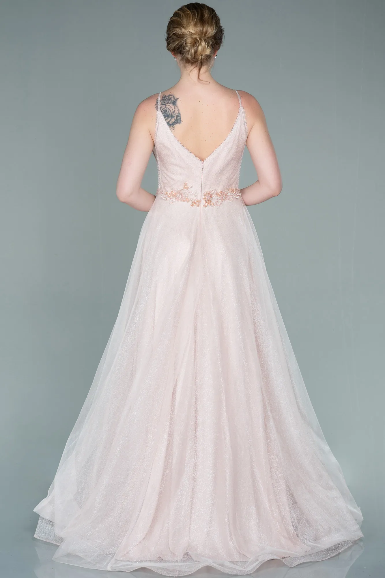Powder Color-Long Engagement Dress ABU1442