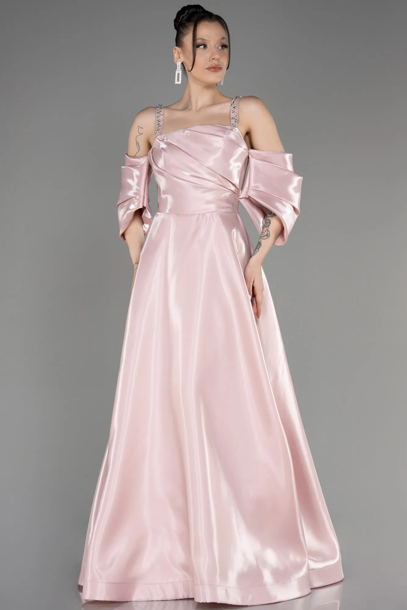 Powder Color-Long Evening Prom Dress ABU3826