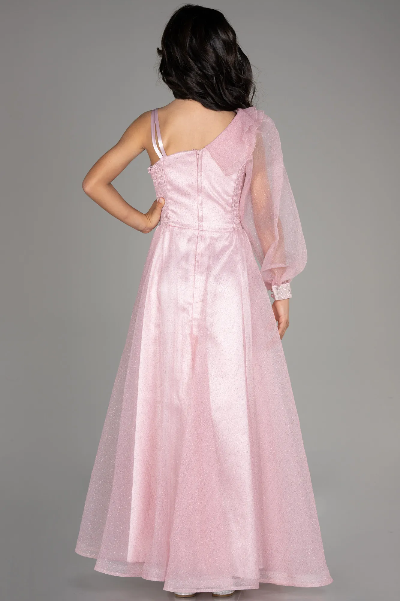 Powder Color-Long Girl Dress ABU2453