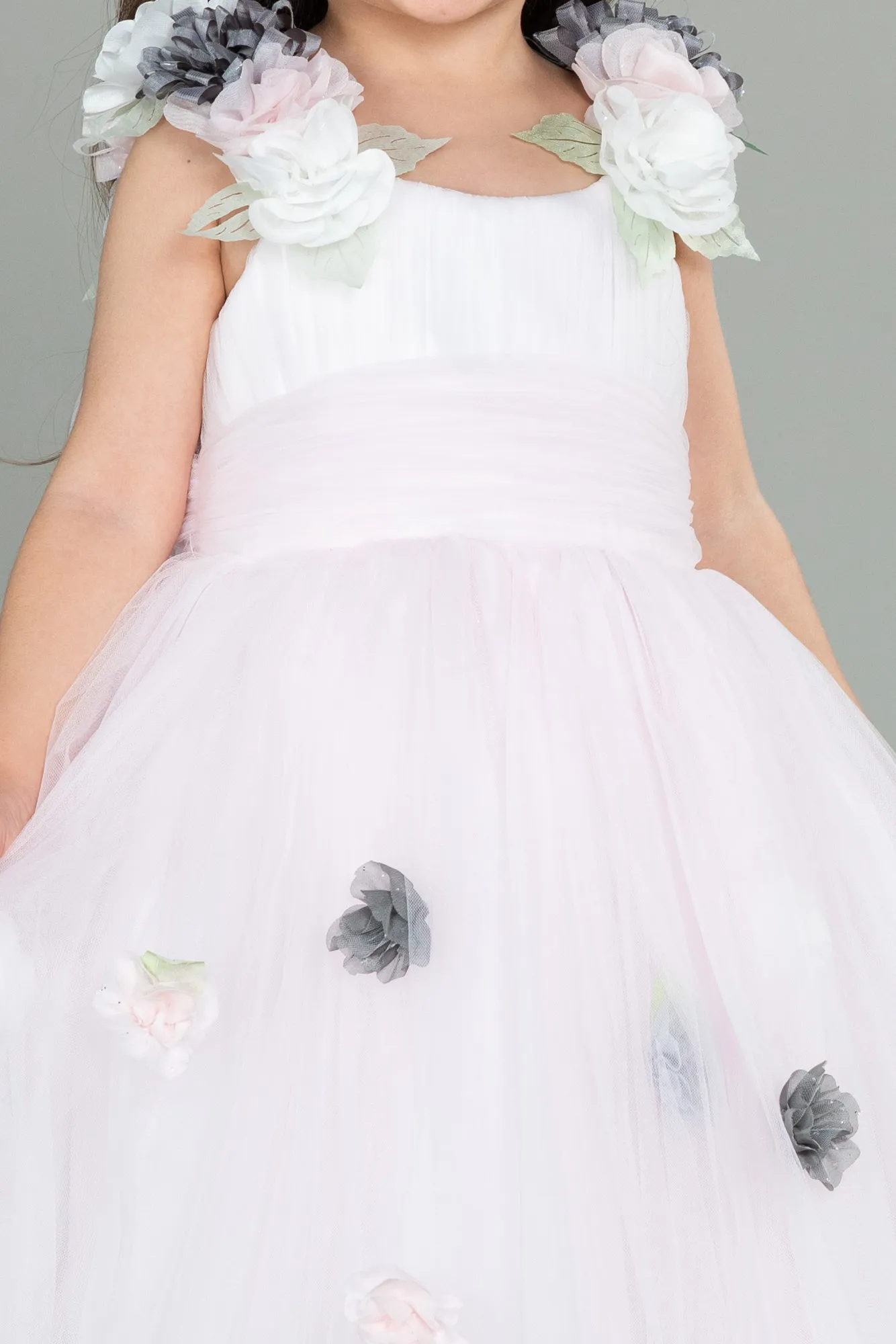 Powder Color-Long Girl Dress ABU3039
