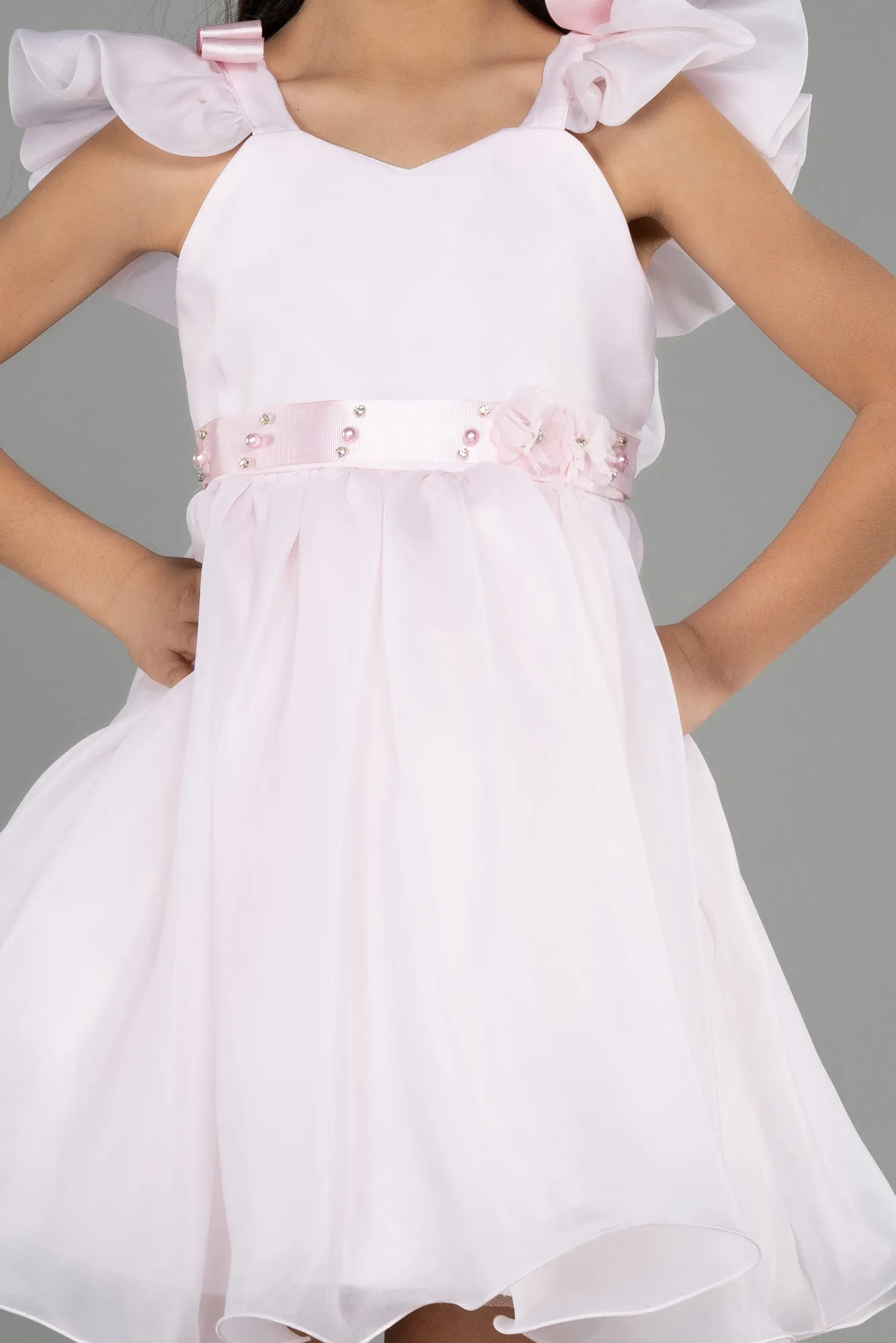 Powder Color-Long Girl Dress ABU3722