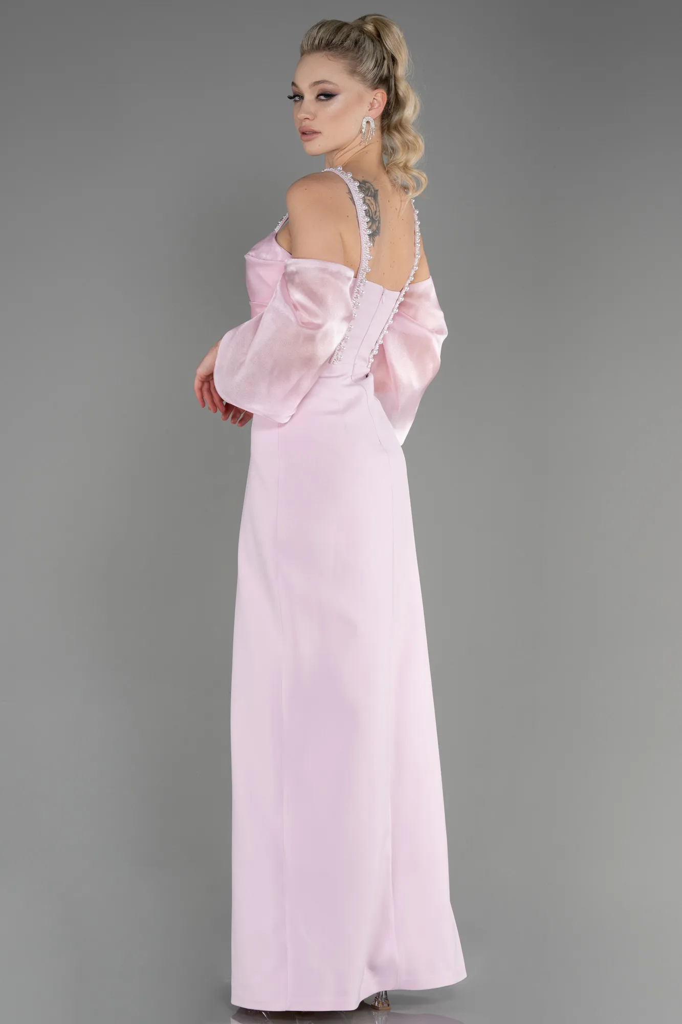 Powder Color-Long Invitation Dress ABU2911
