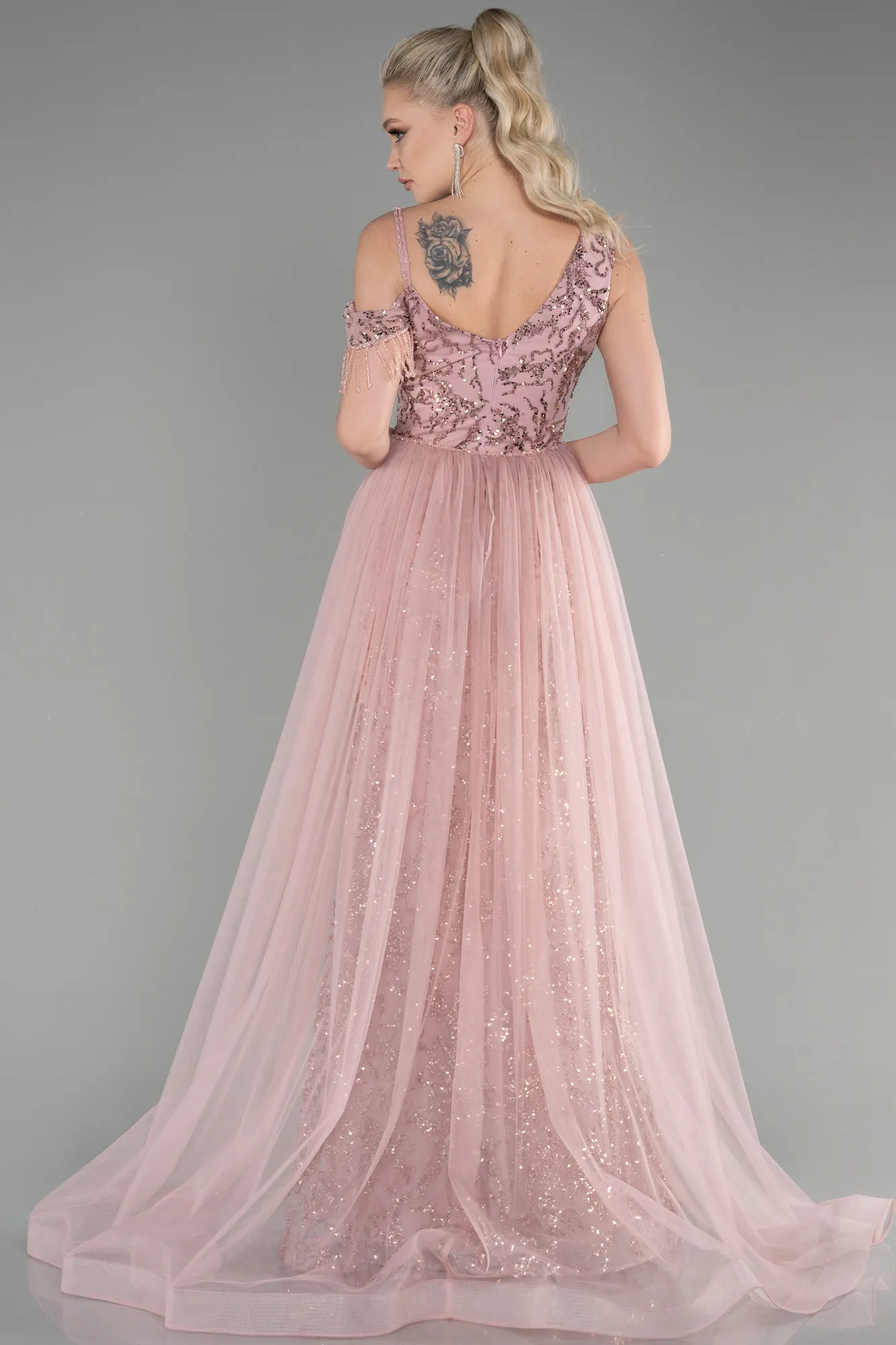 Powder Color-Long Mermaid Prom Dress ABU3638