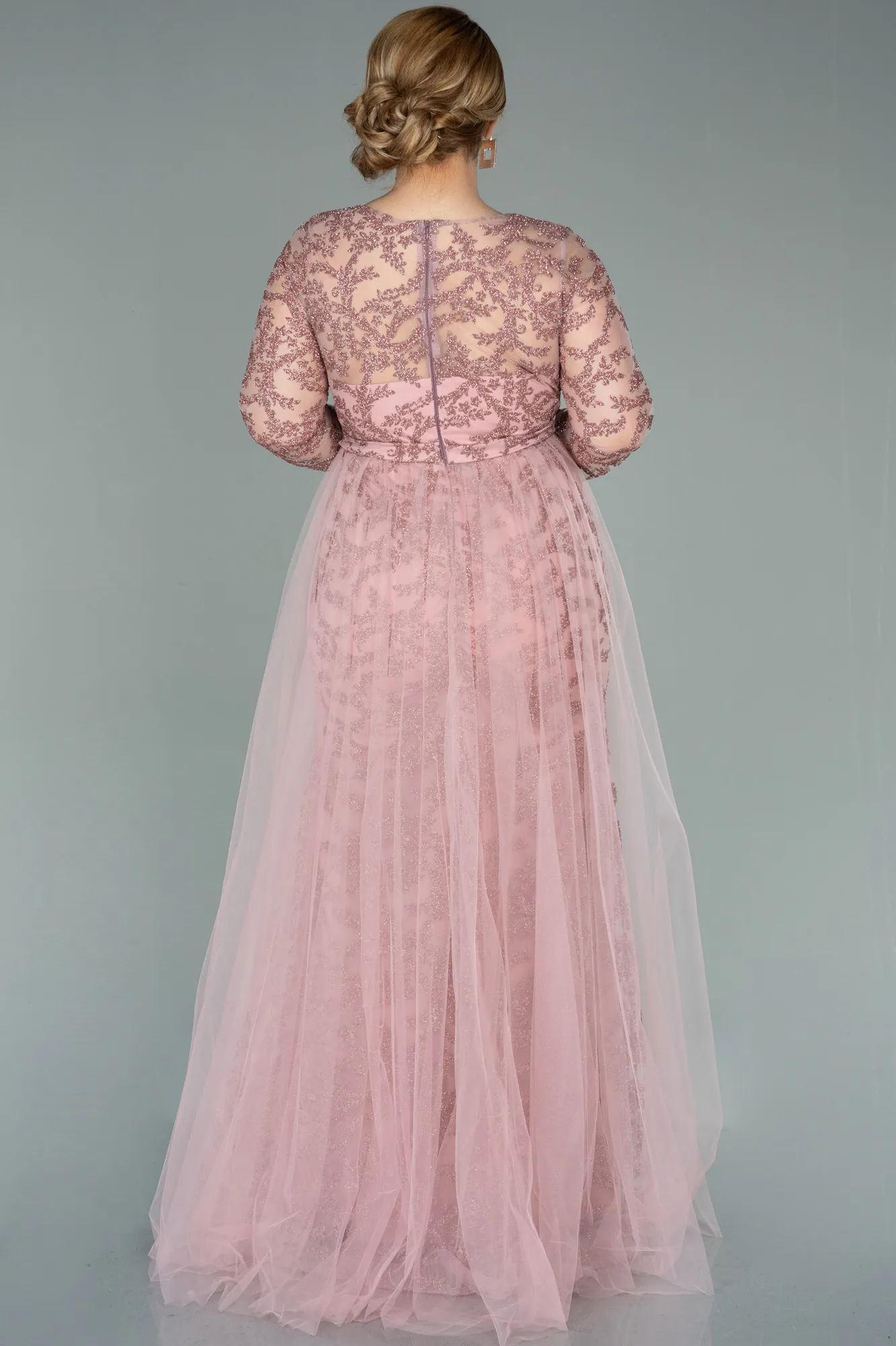 Powder Color-Long Oversized Evening Dress ABU2238
