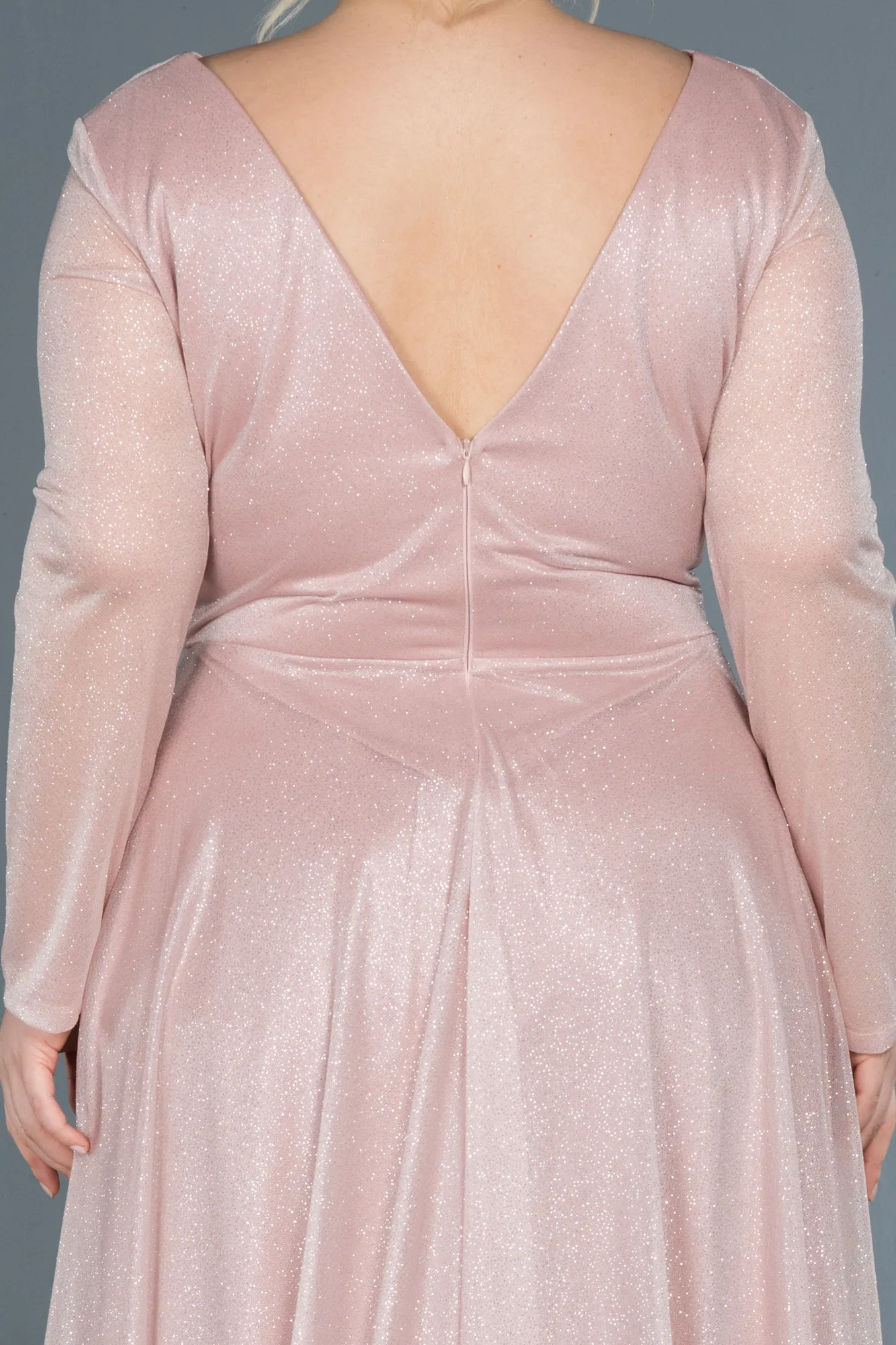 Powder Color-Long Oversized Evening Dress ABU991