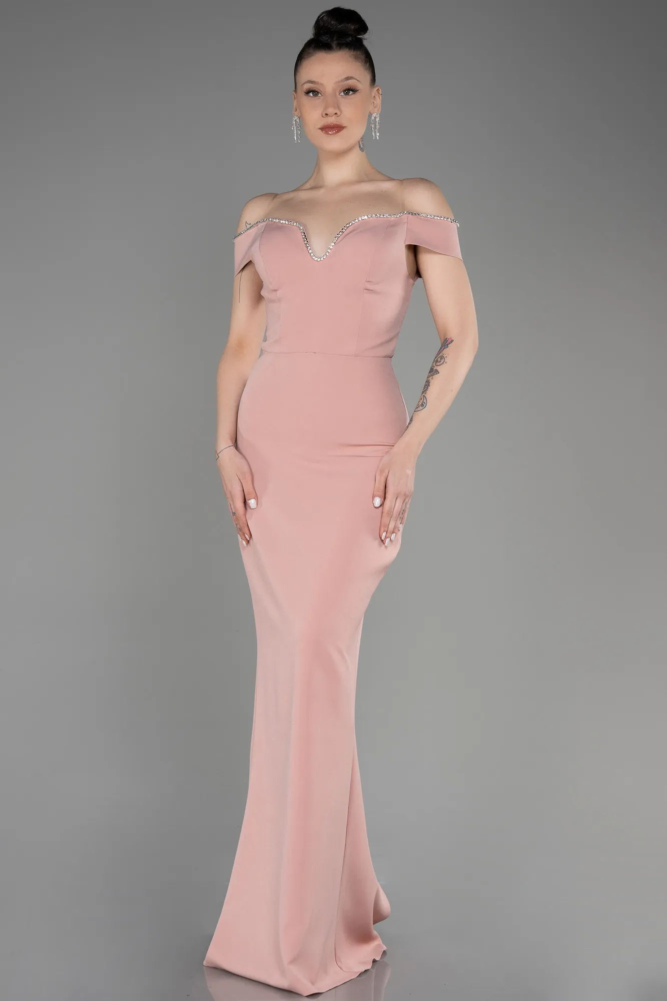 Powder Color-Long Prom Gown ABU3781
