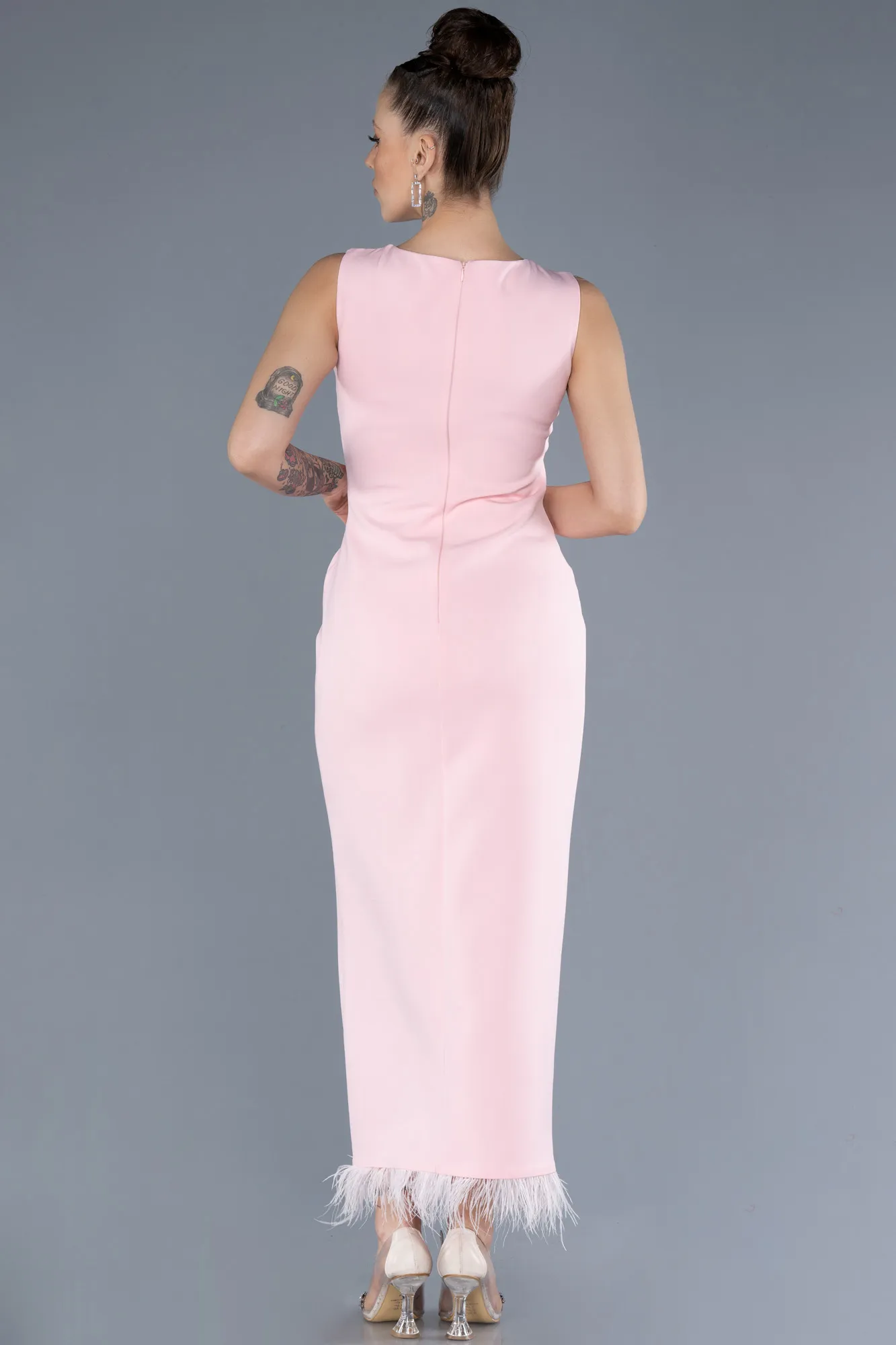 Powder Color-Midi Cocktail Dress ABK2169