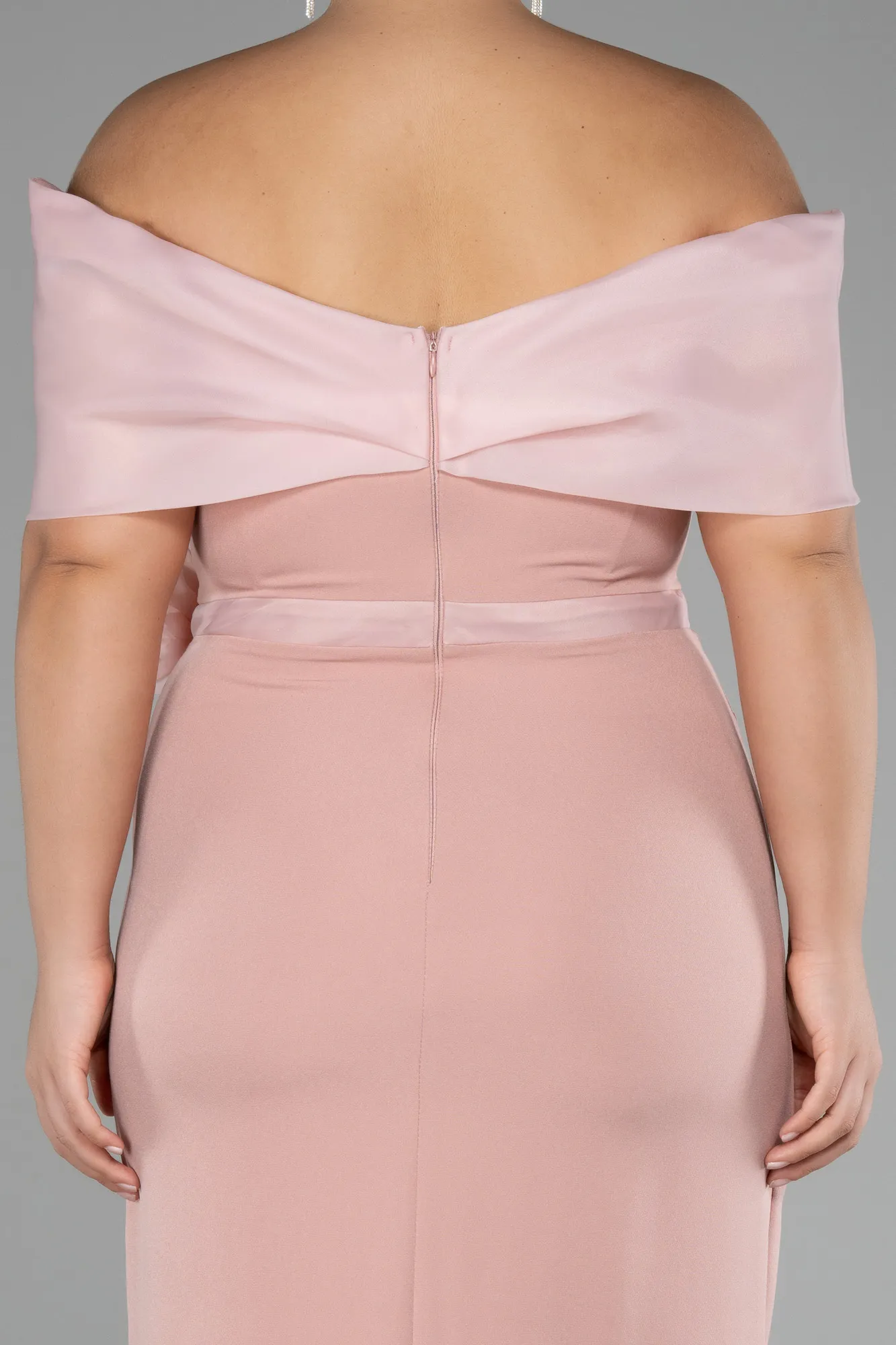 Powder Color-Midi Plus Size Cocktail Dress ABK2015