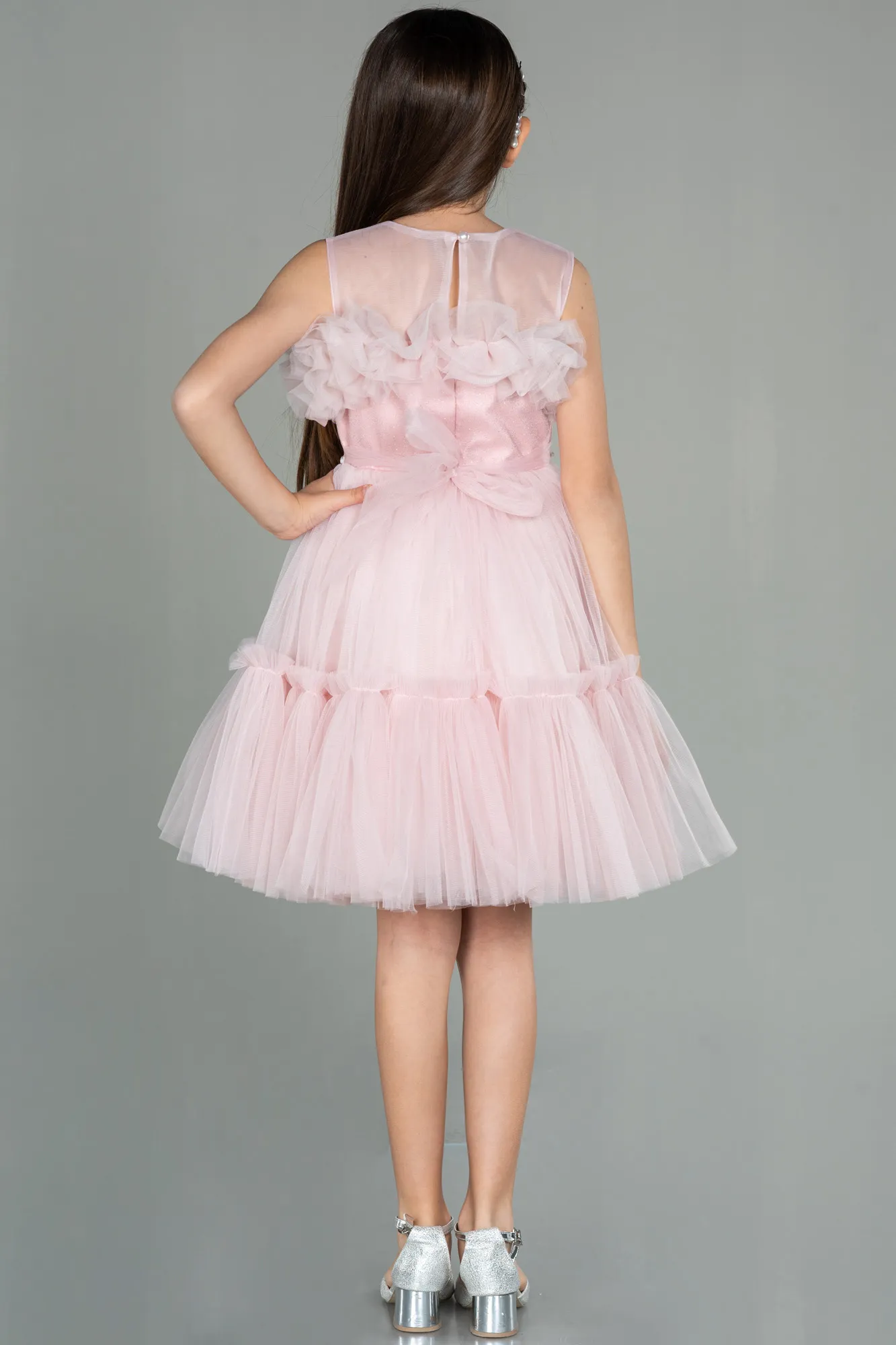 Powder Color-Short Girl Dress ABK1707