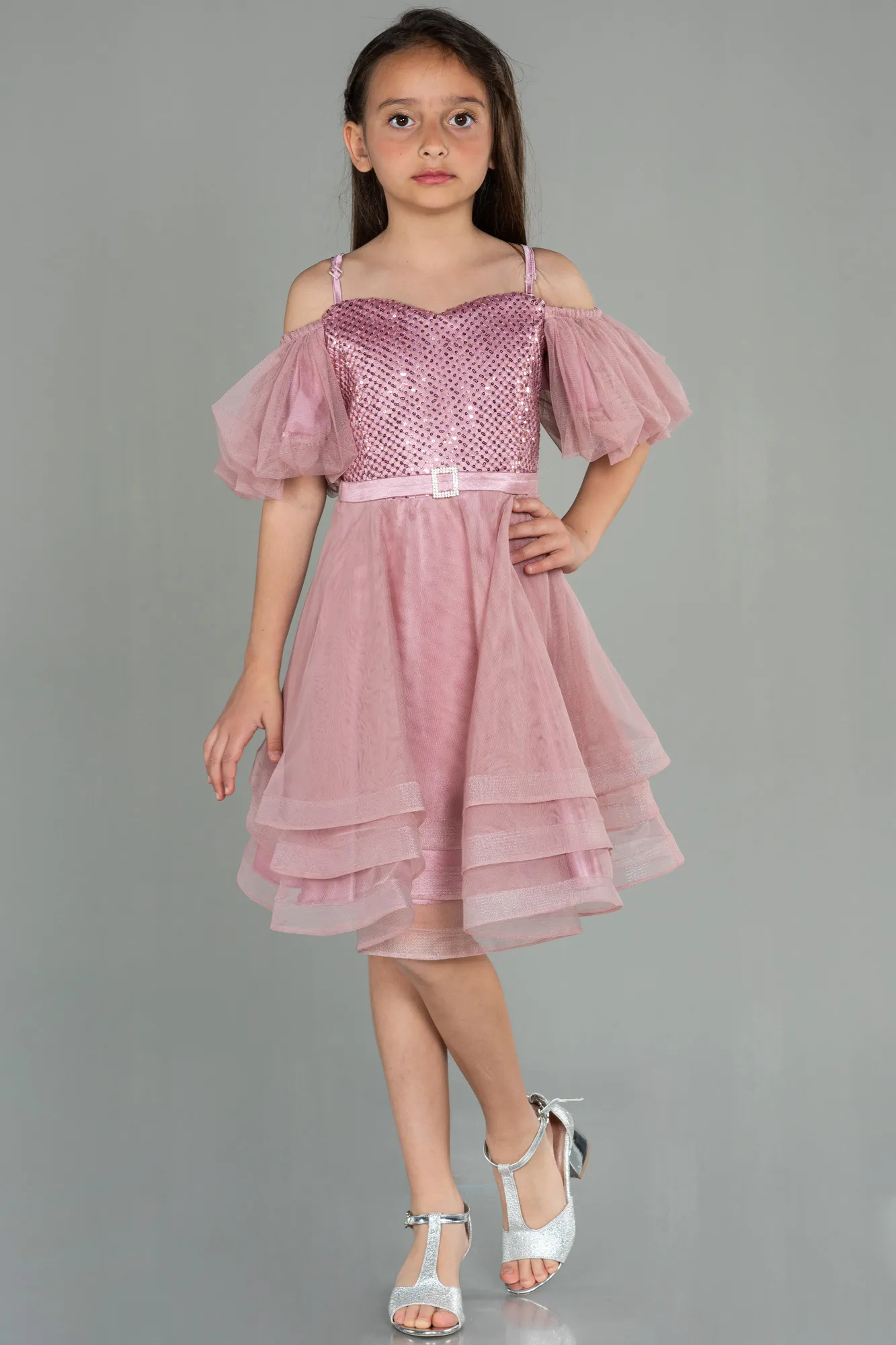 Powder Color-Short Girl Dress ABK1715