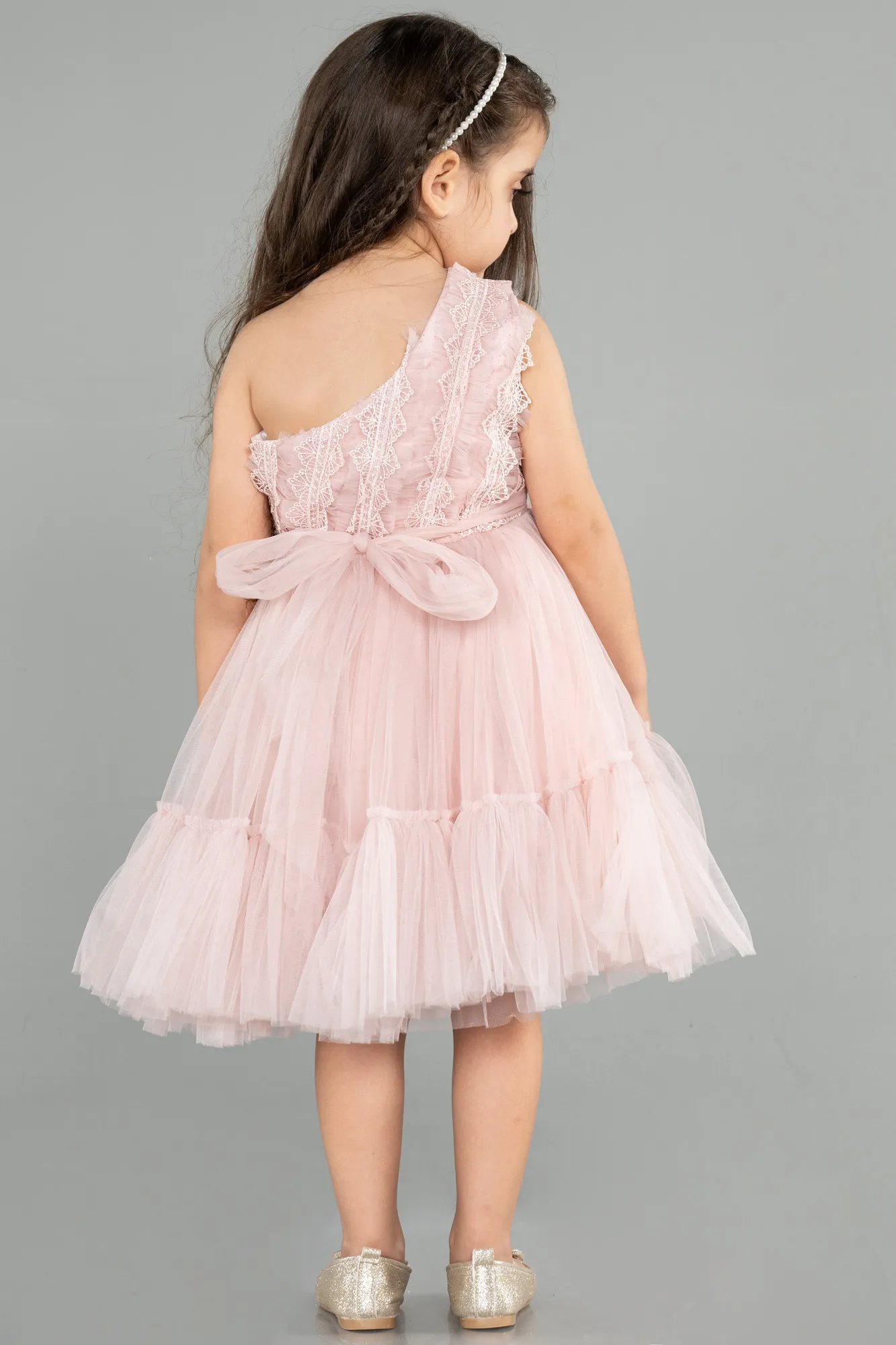 Powder Color-Short Girl Dress ABK1765