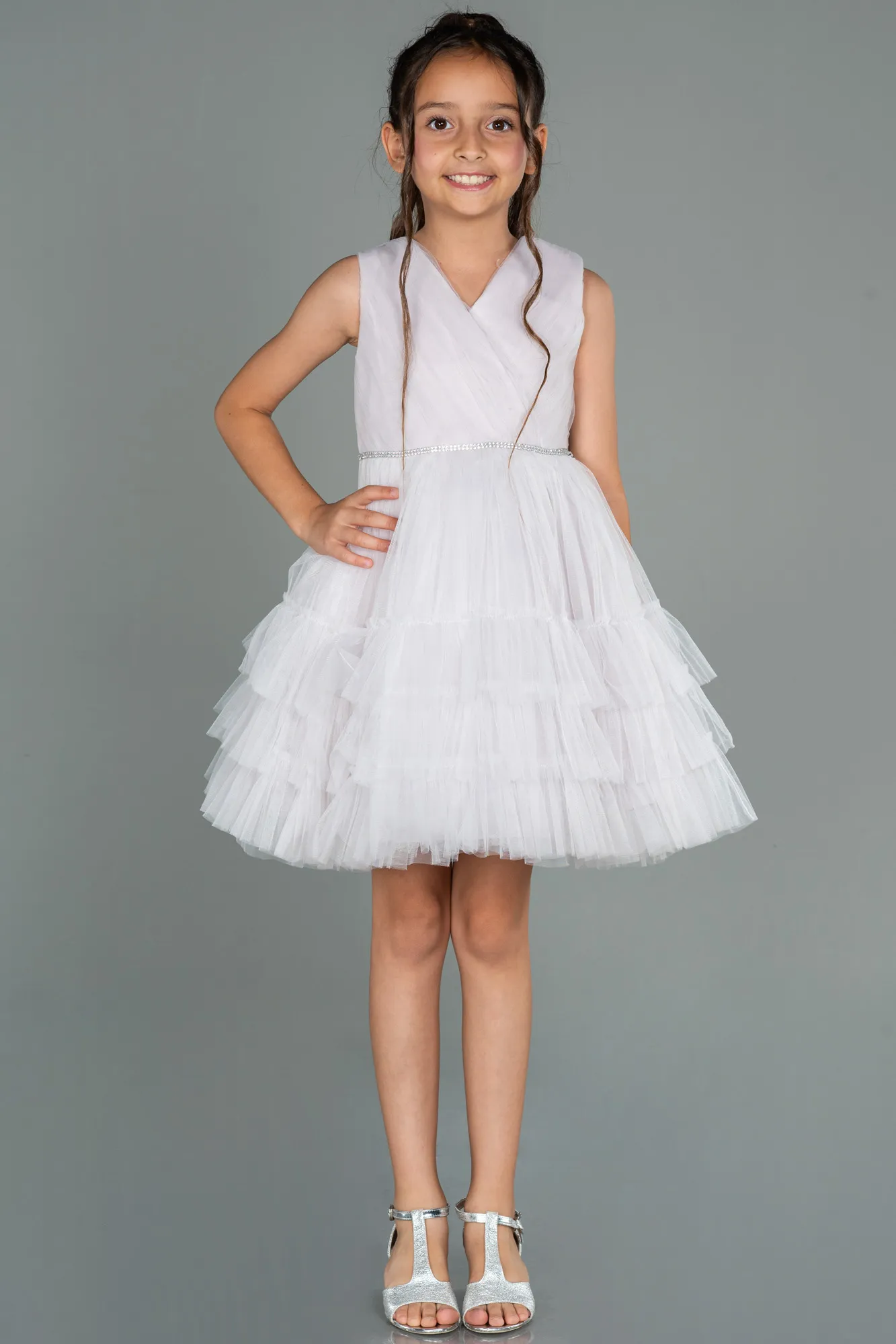 Powder Color-Short Girl Dress ABK1769