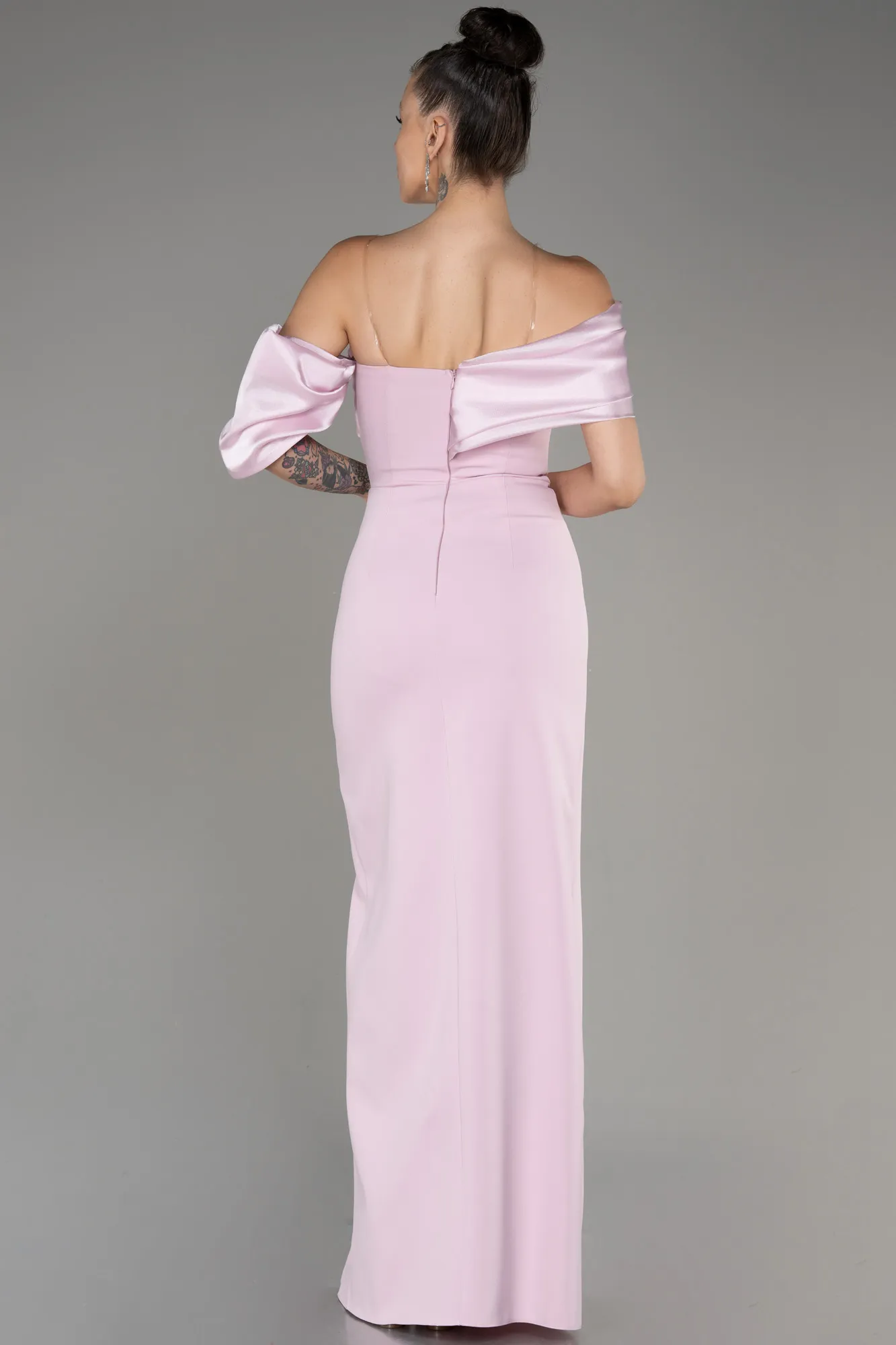 Powder Color-Slit Long Evening Dress ABU4024