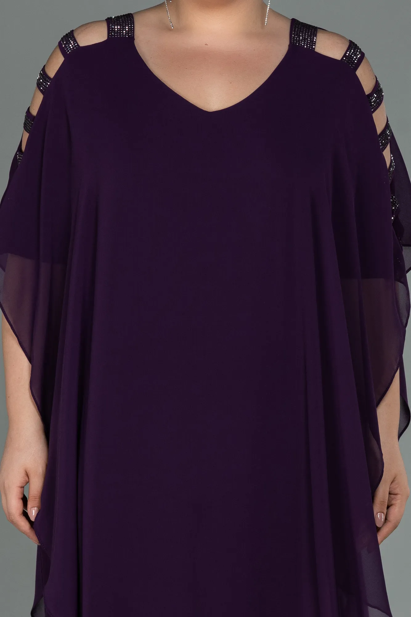 Purple-Chiffon Plus Size Evening Dress ABT080