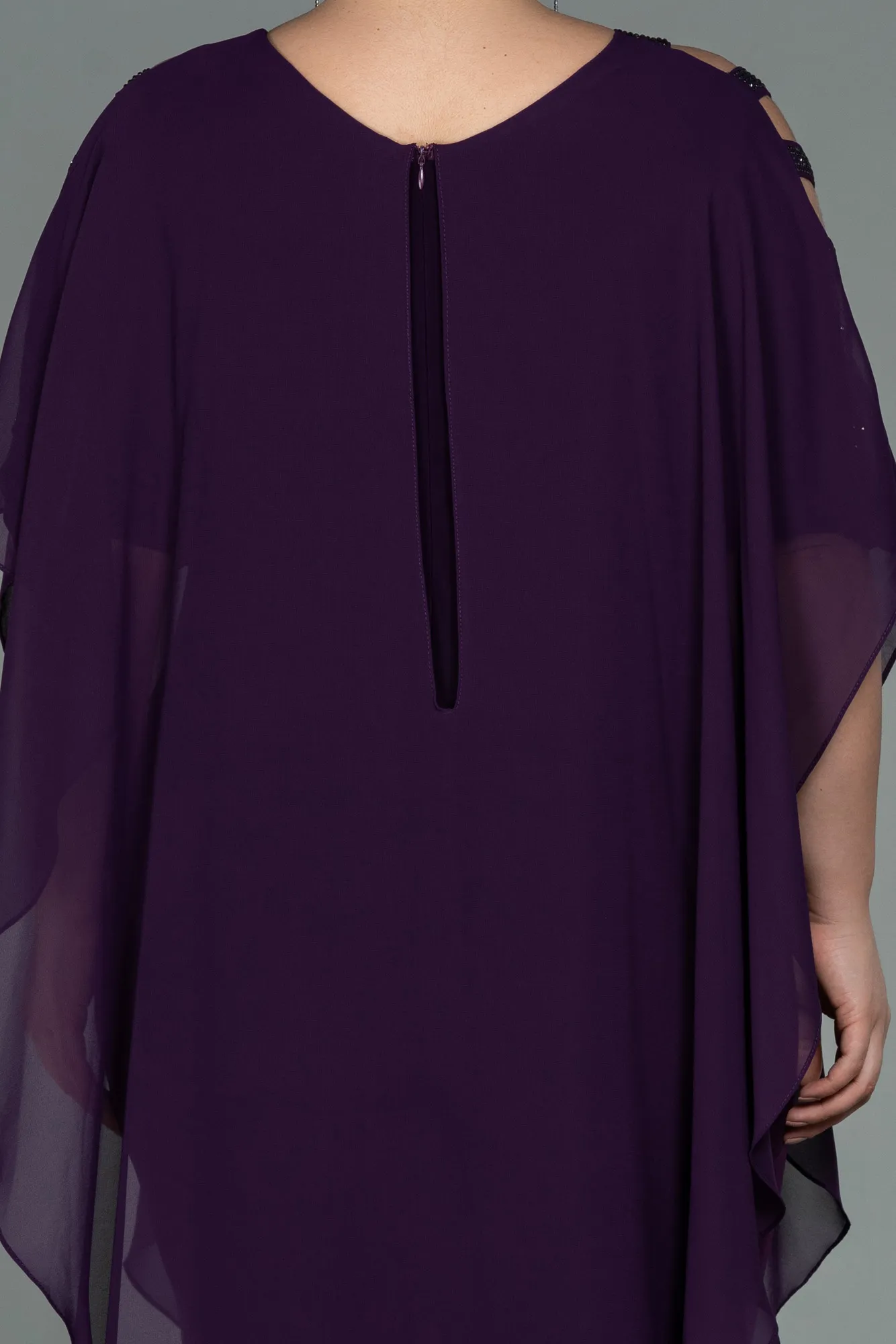 Purple-Chiffon Plus Size Evening Dress ABT080