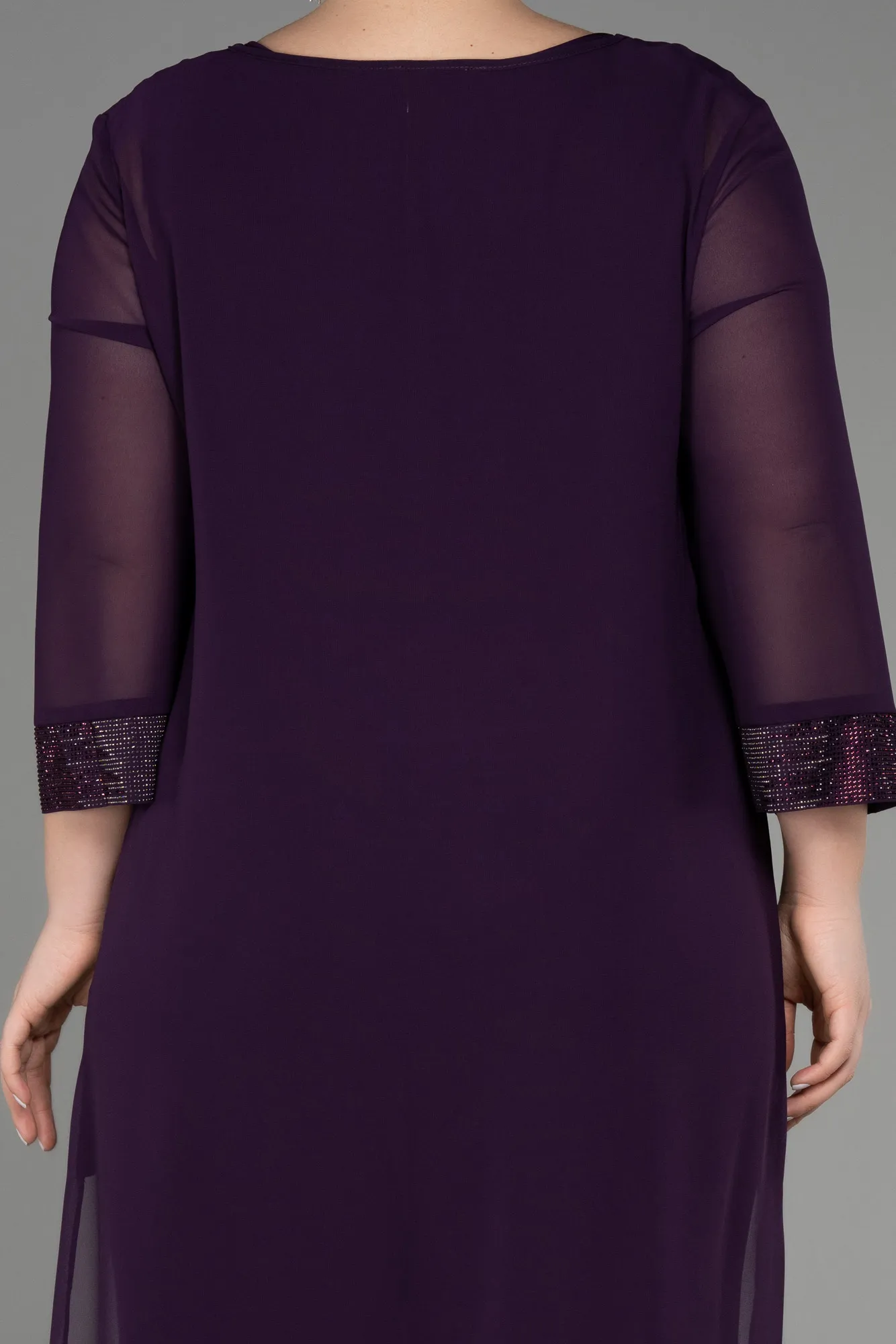 Purple-Long Chiffon Evening Dress ABT083