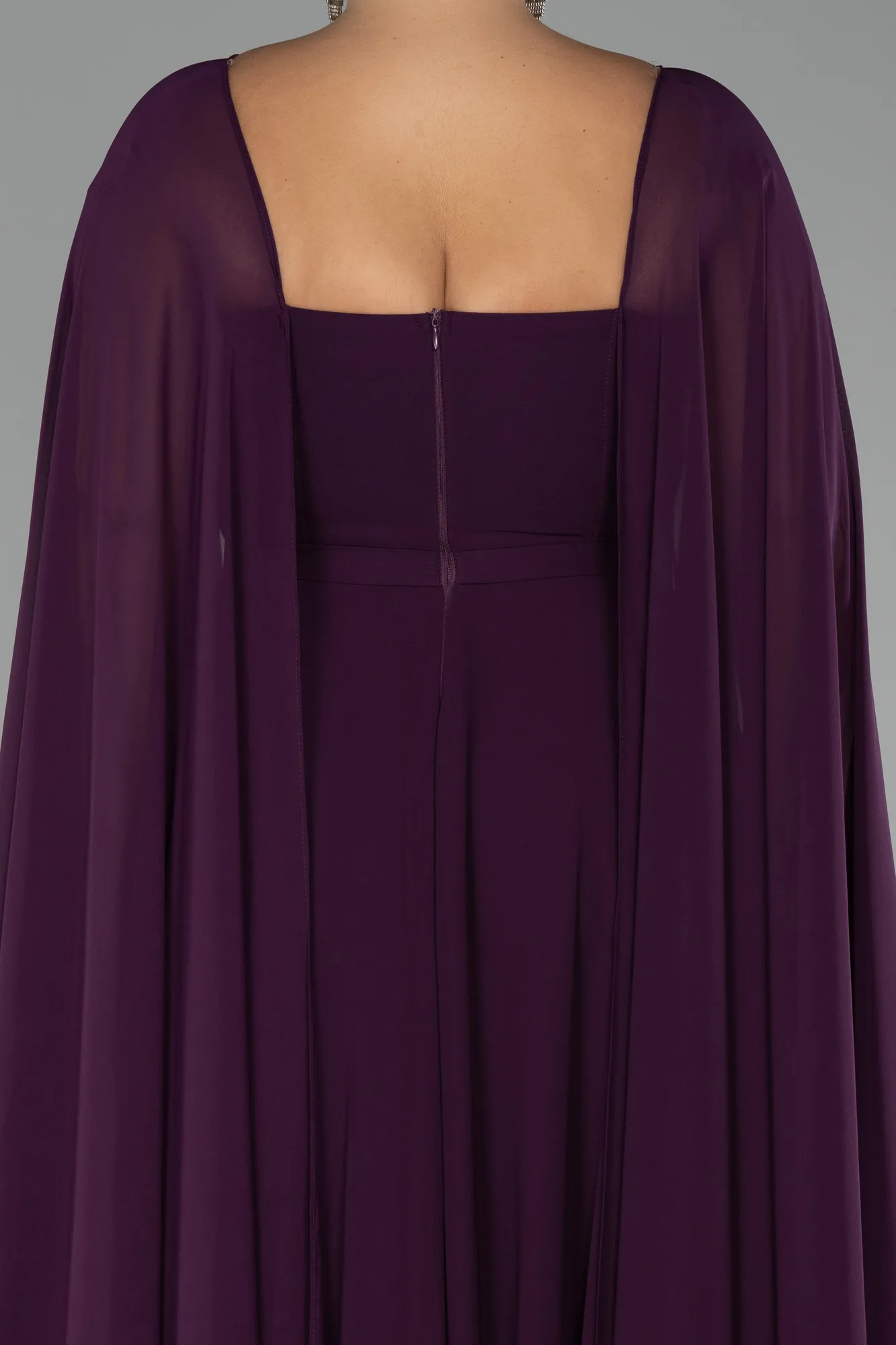 Purple-Long Chiffon Formal Plus Size Dress ABU4161