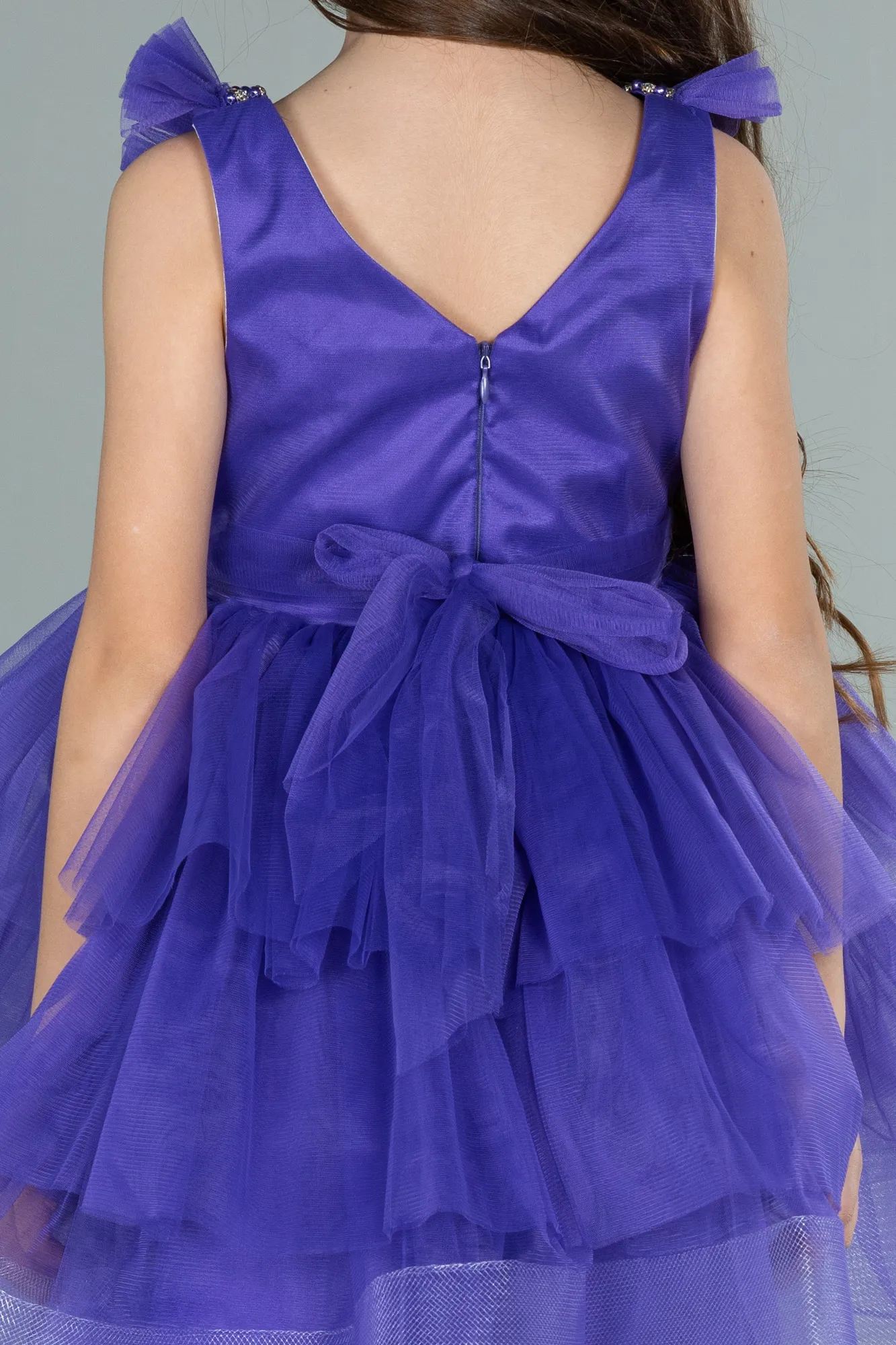 Purple-Long Girl Dress ABU2290