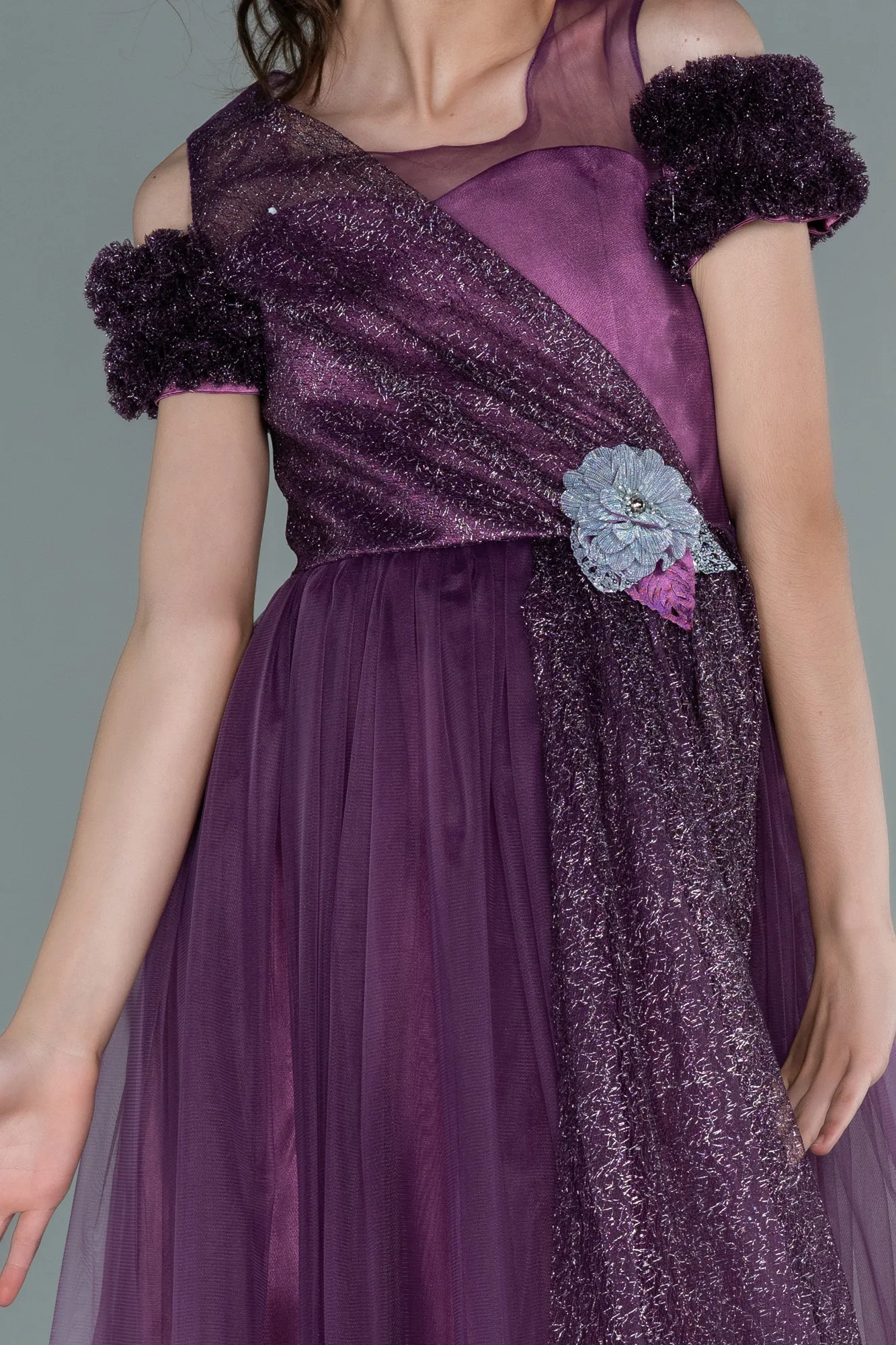 Purple-Long Girl Dress ABU2446