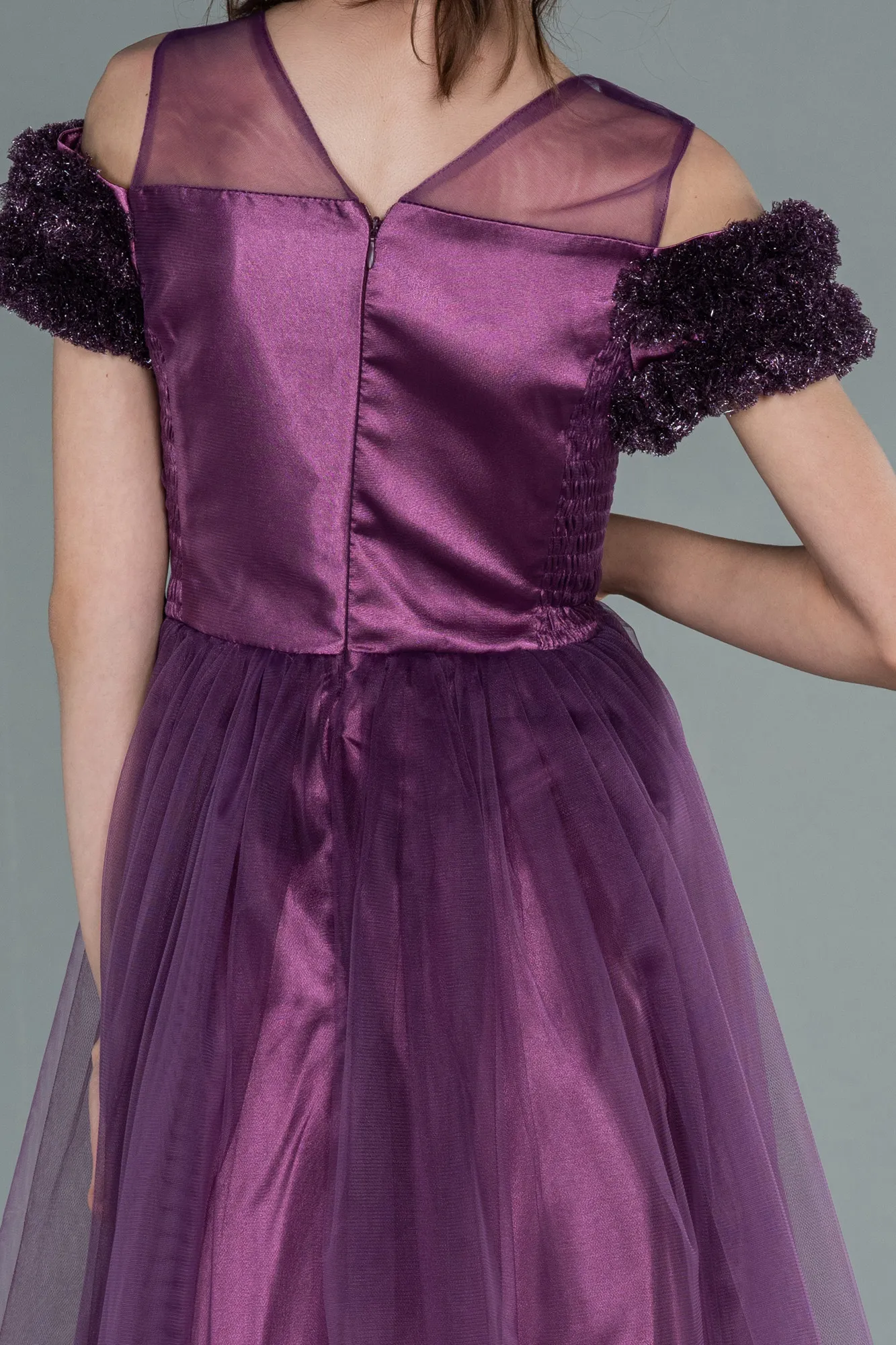 Purple-Long Girl Dress ABU2446