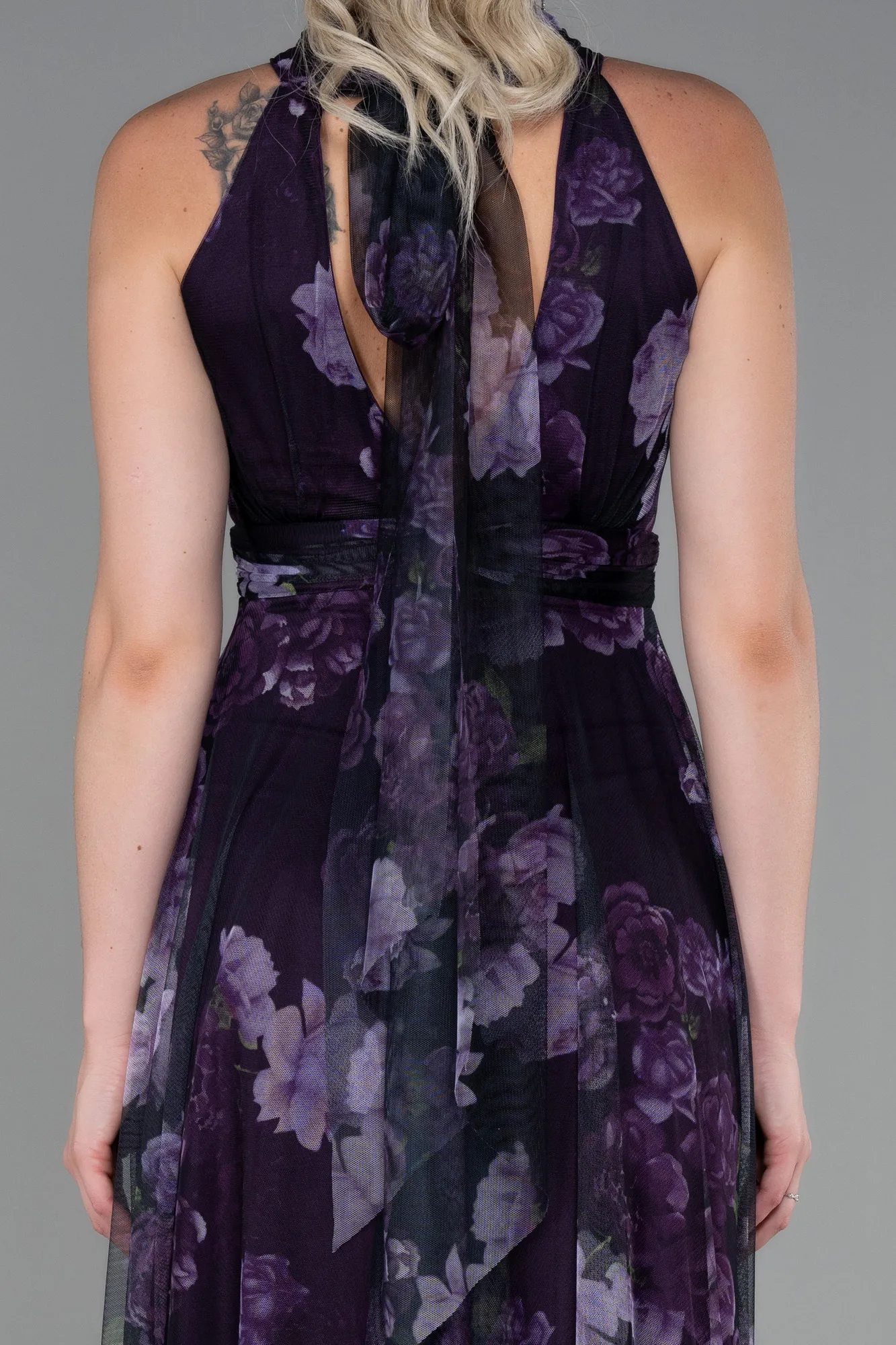 Purple-Long Invitation Dress ABU674