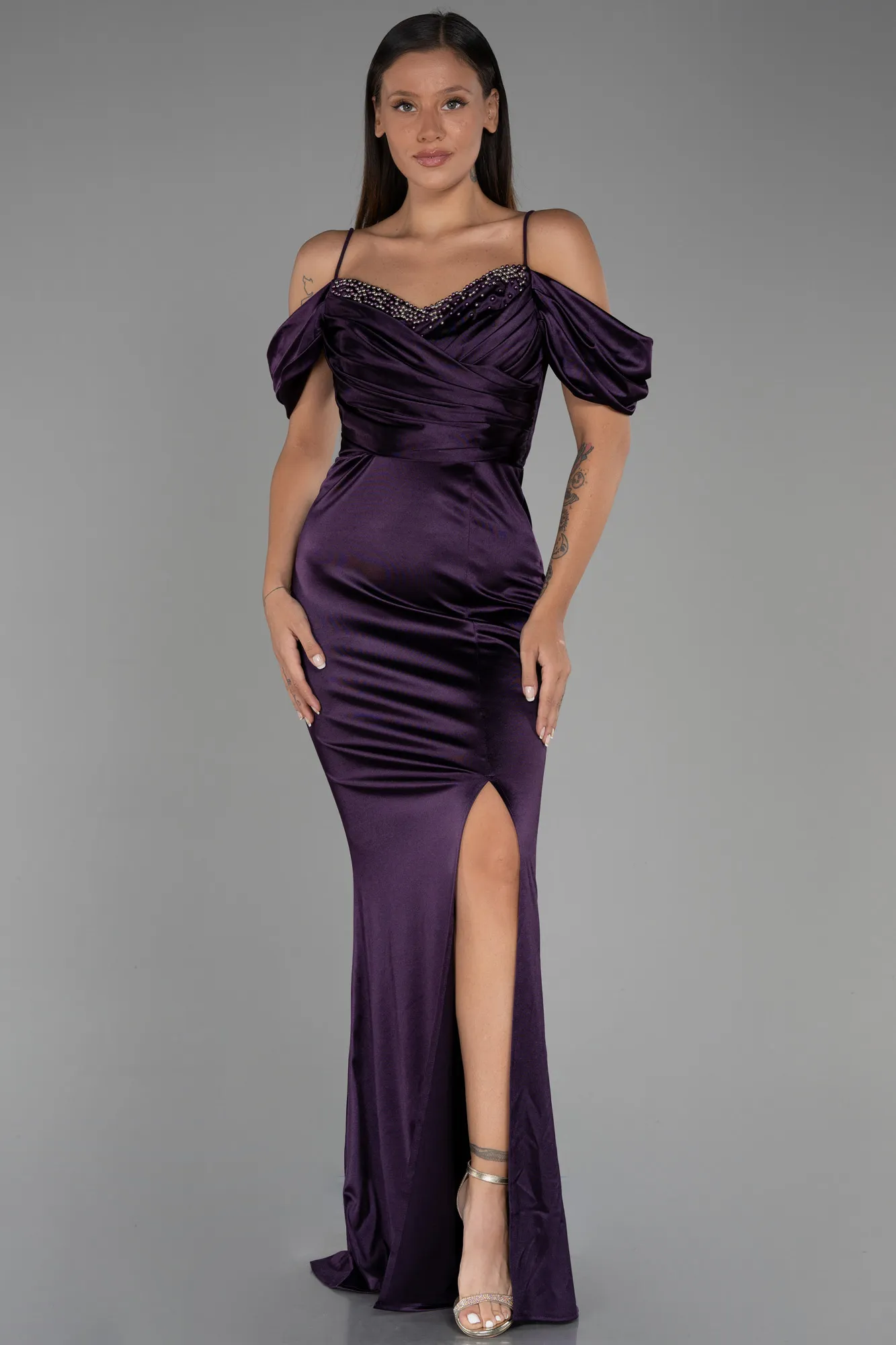 Purple-Long Mermaid Evening Dress ABU3241