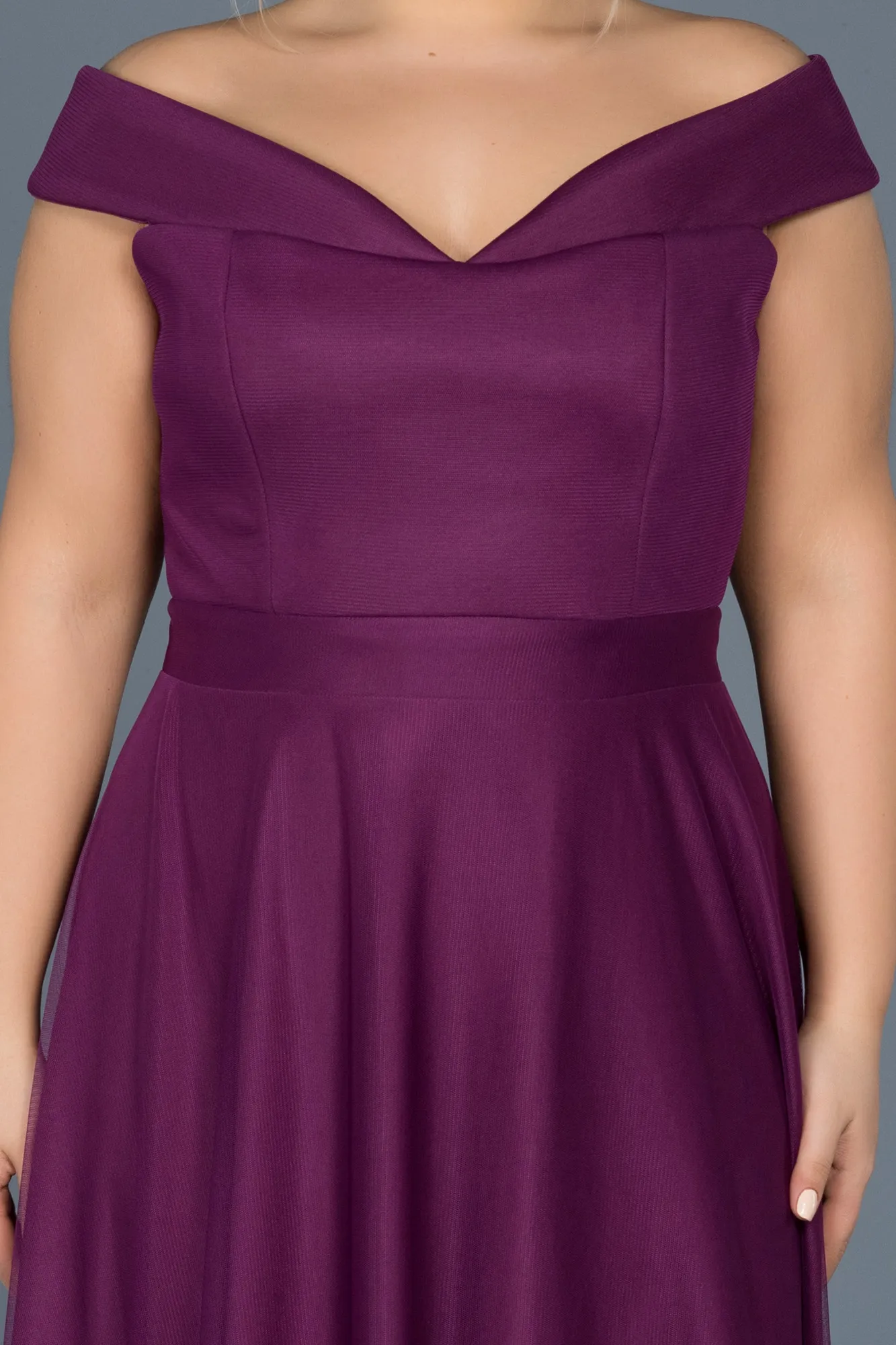 Purple-Long Oversized Evening Dress ABU020