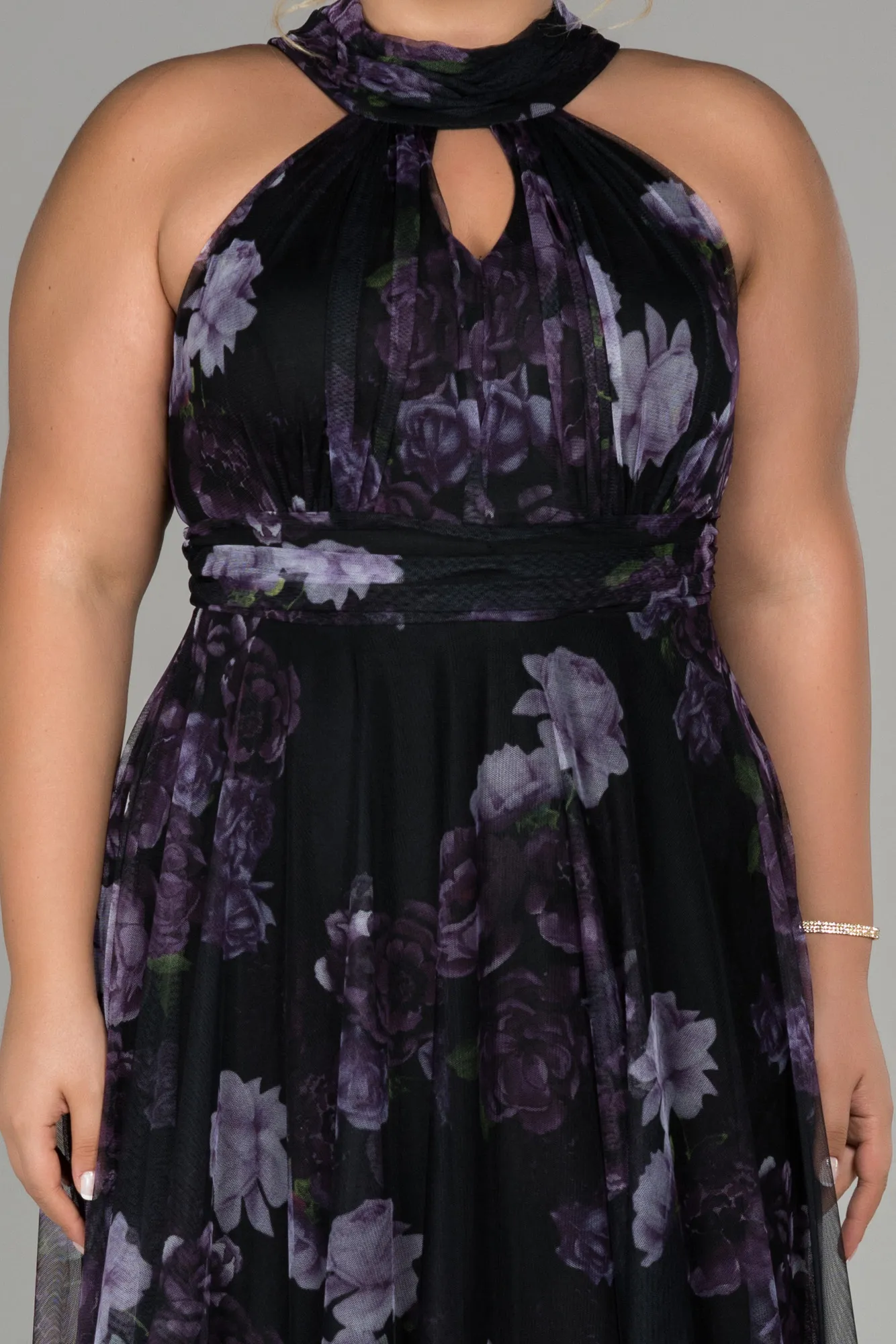Purple-Long Oversized Evening Dress ABU1447