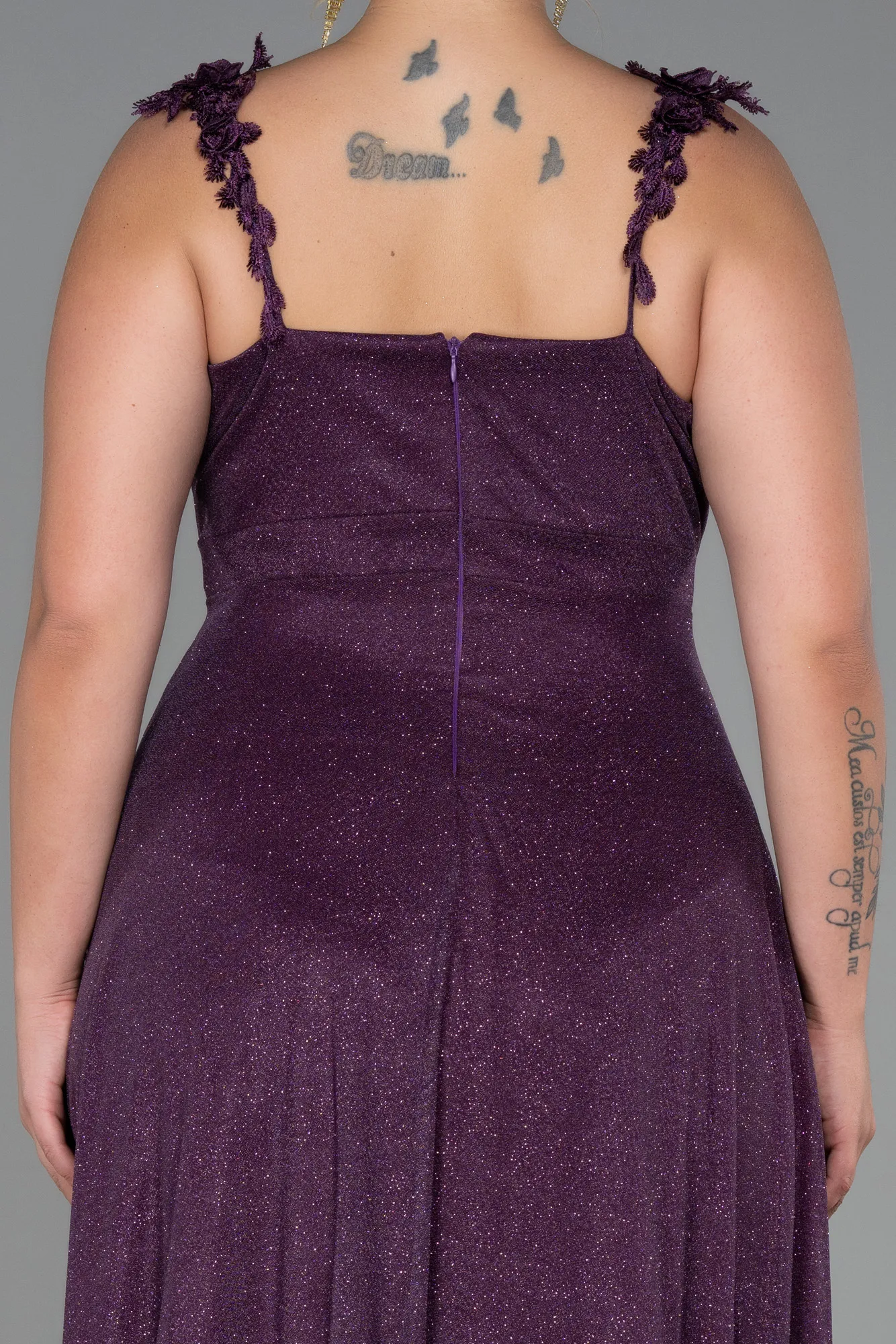 Purple-Long Oversized Evening Dress ABU3174