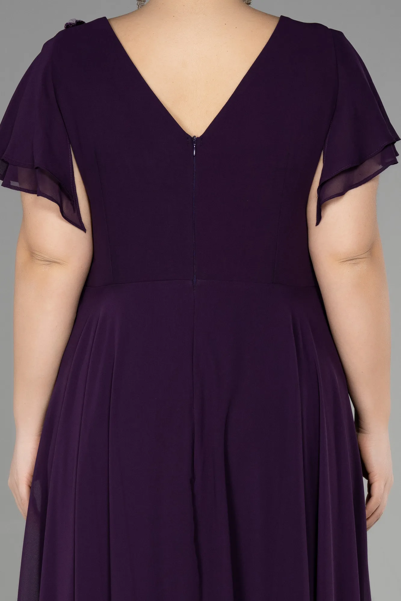 Purple-Long Plus Size Evening Dress ABU1562