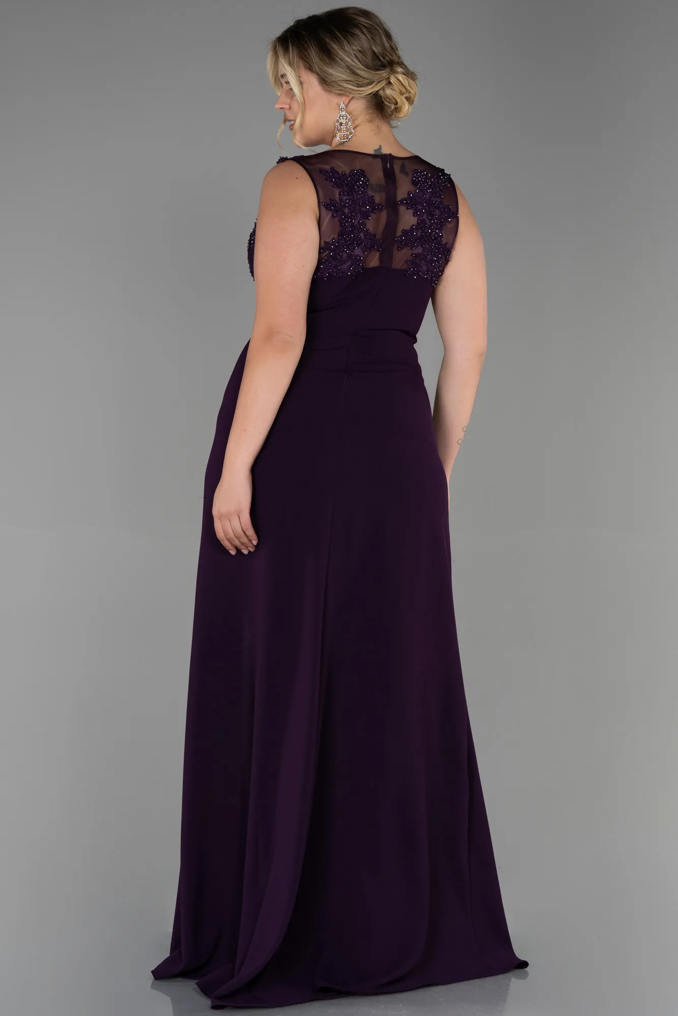 Purple-Long Plus Size Evening Dress ABU1870