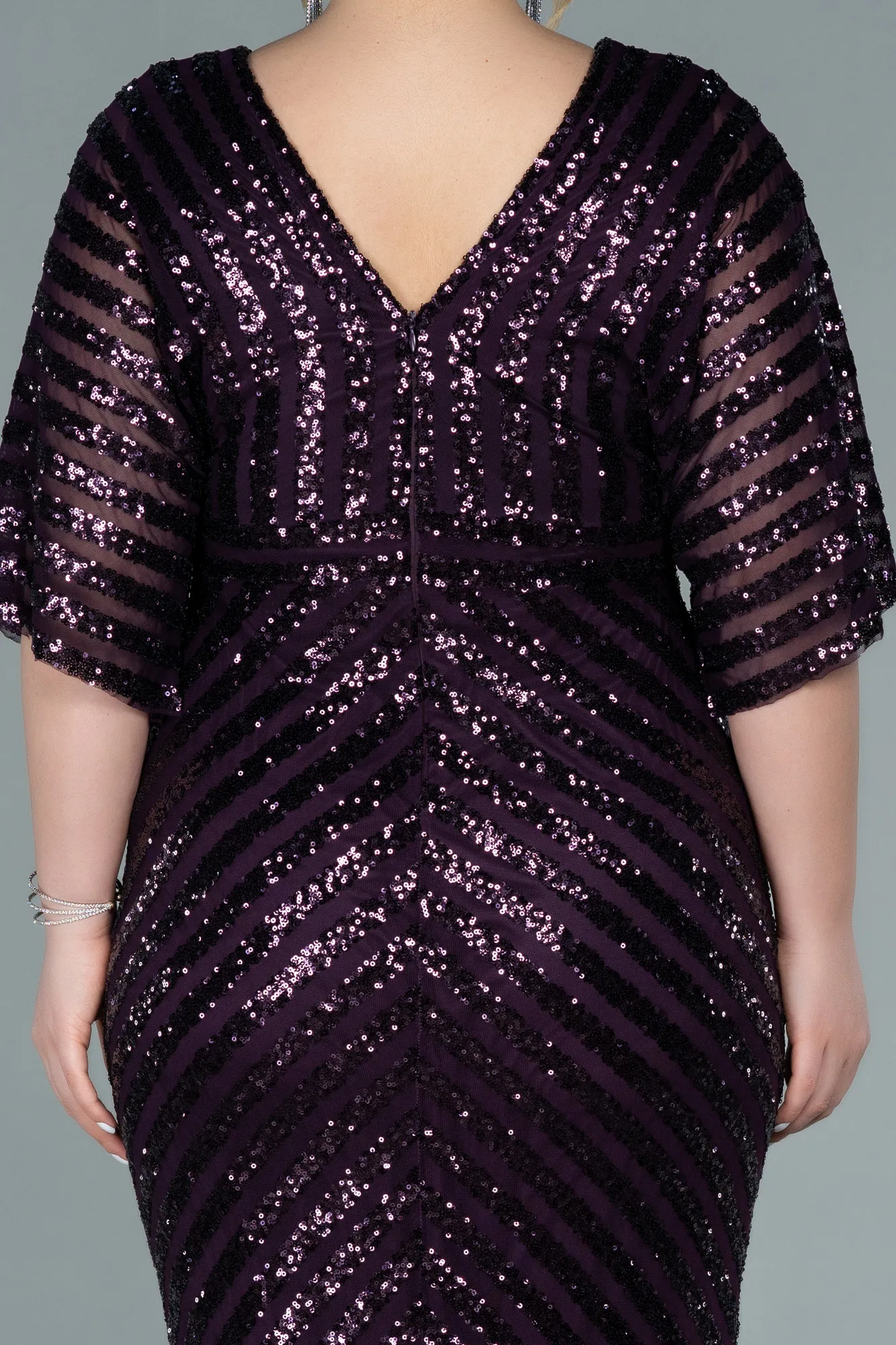 Purple-Long Plus Size Evening Dress ABU2309
