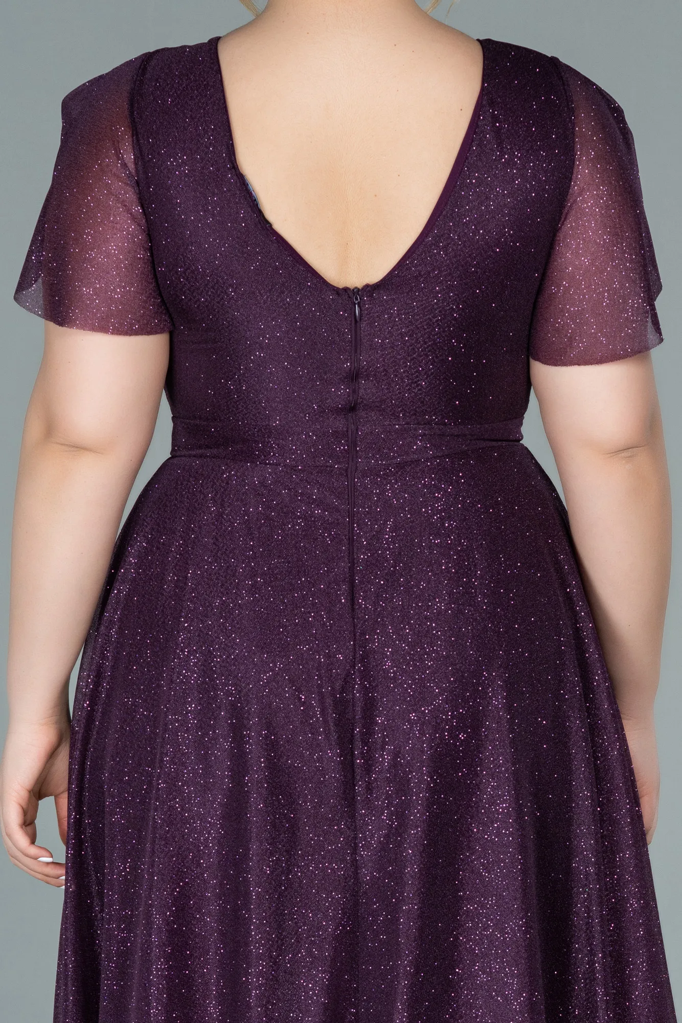 Purple-Long Plus Size Evening Dress ABU2310