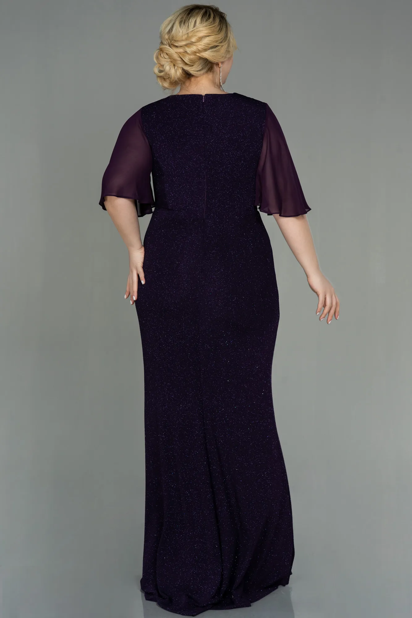 Purple-Long Plus Size Evening Dress ABU2651