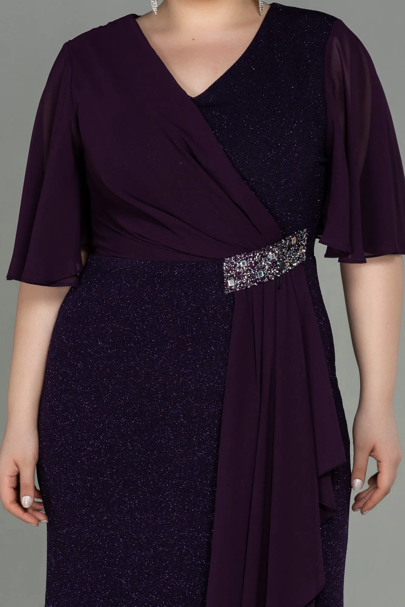 Purple-Long Plus Size Evening Dress ABU2651