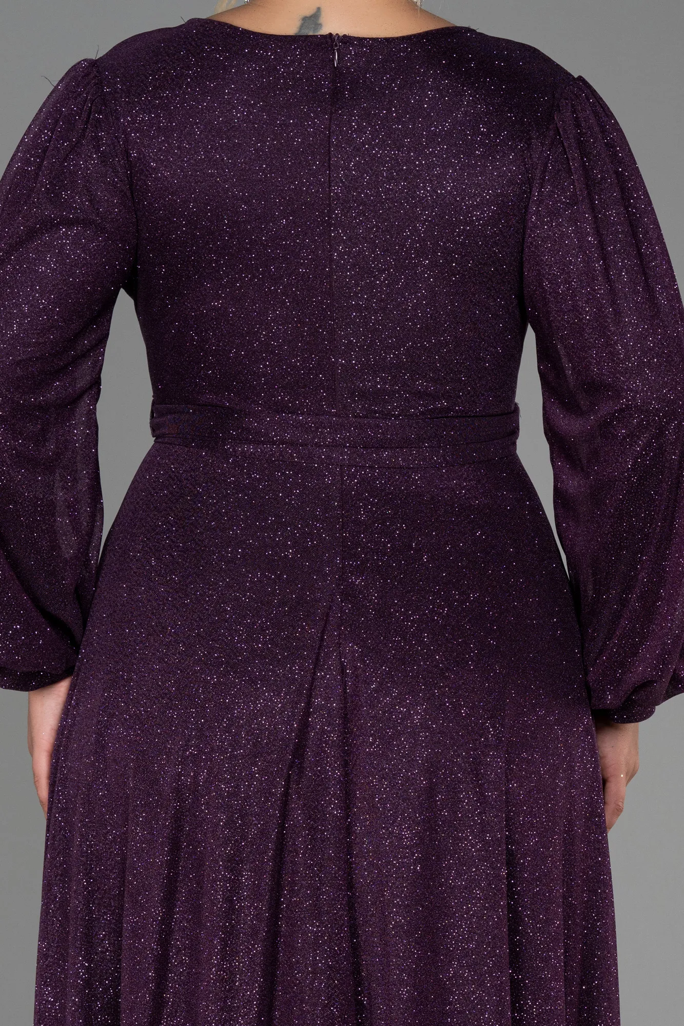 Purple-Long Plus Size Evening Dress ABU2962