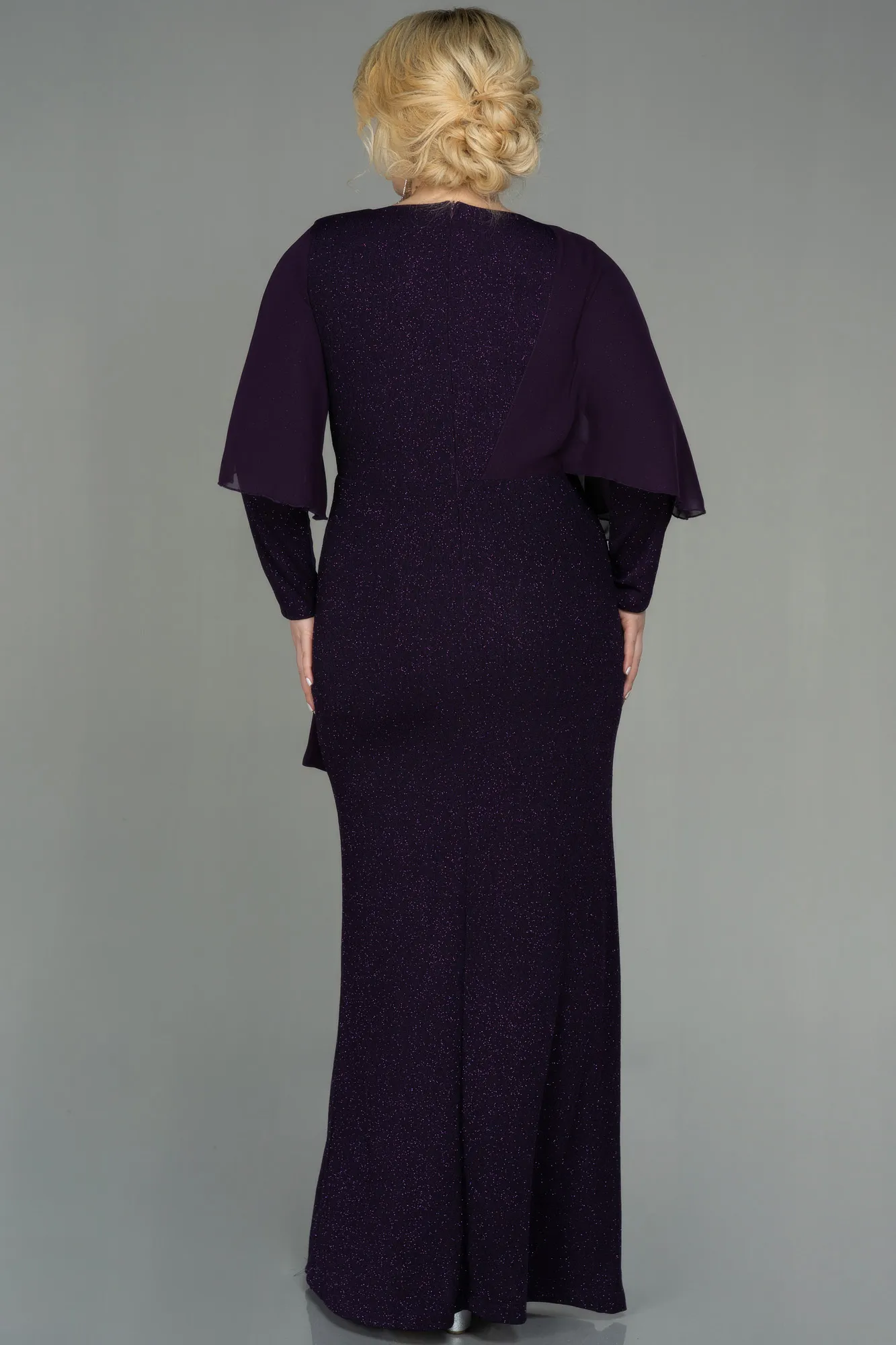 Purple-Long Plus Size Evening Dress ABU3013