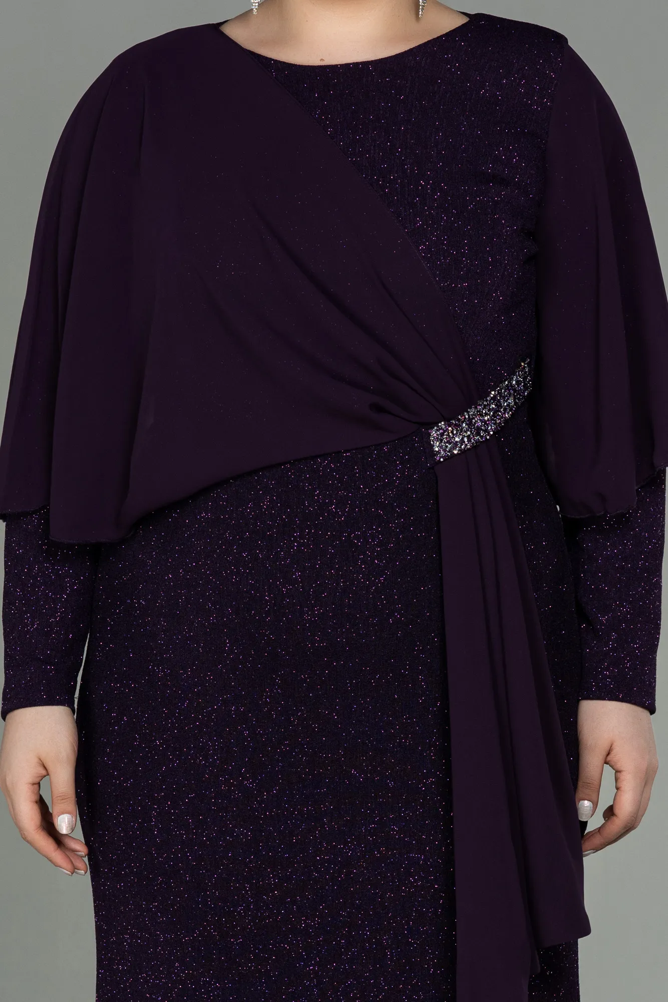 Purple-Long Plus Size Evening Dress ABU3013