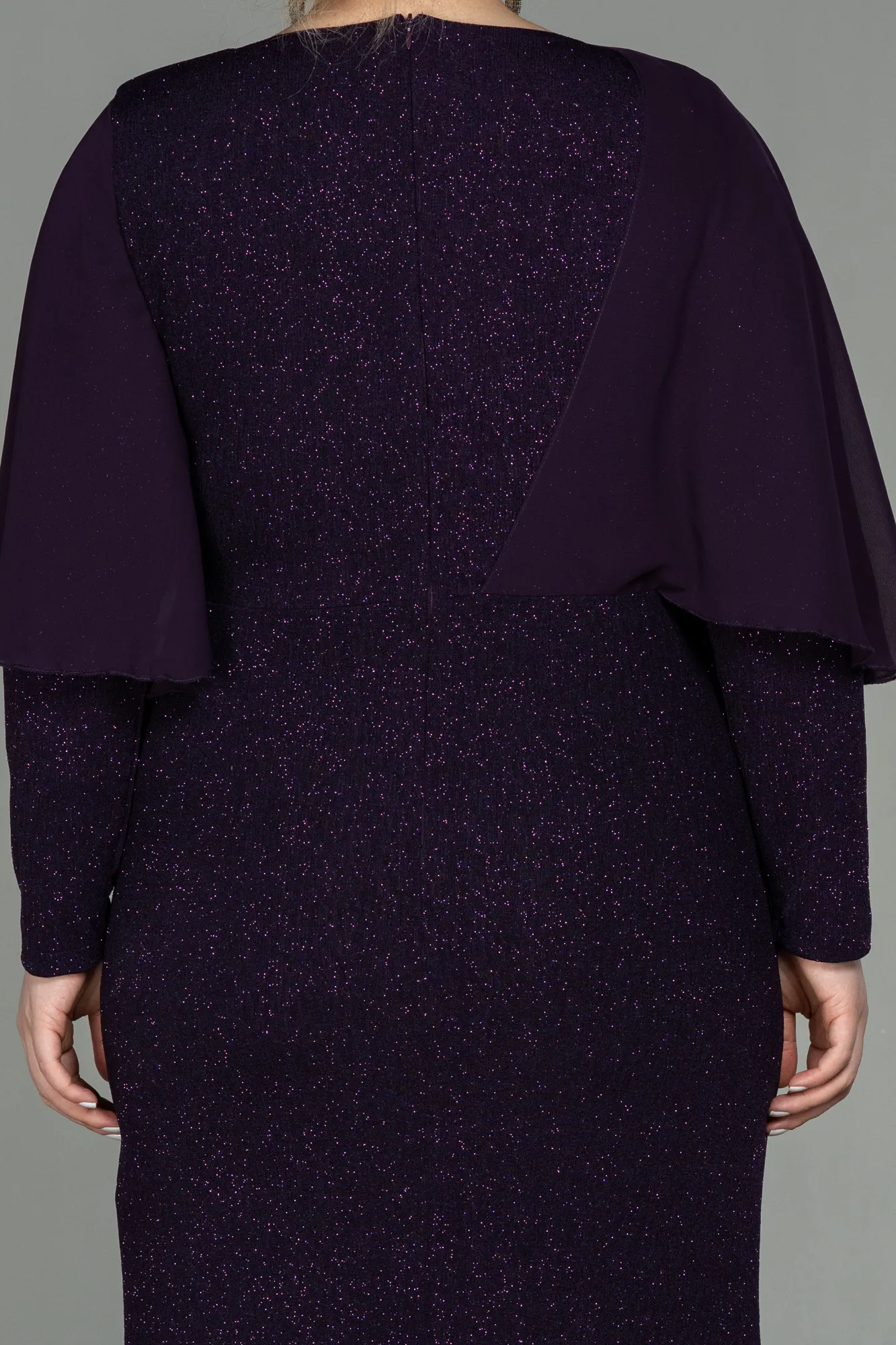 Purple-Long Plus Size Evening Dress ABU3013