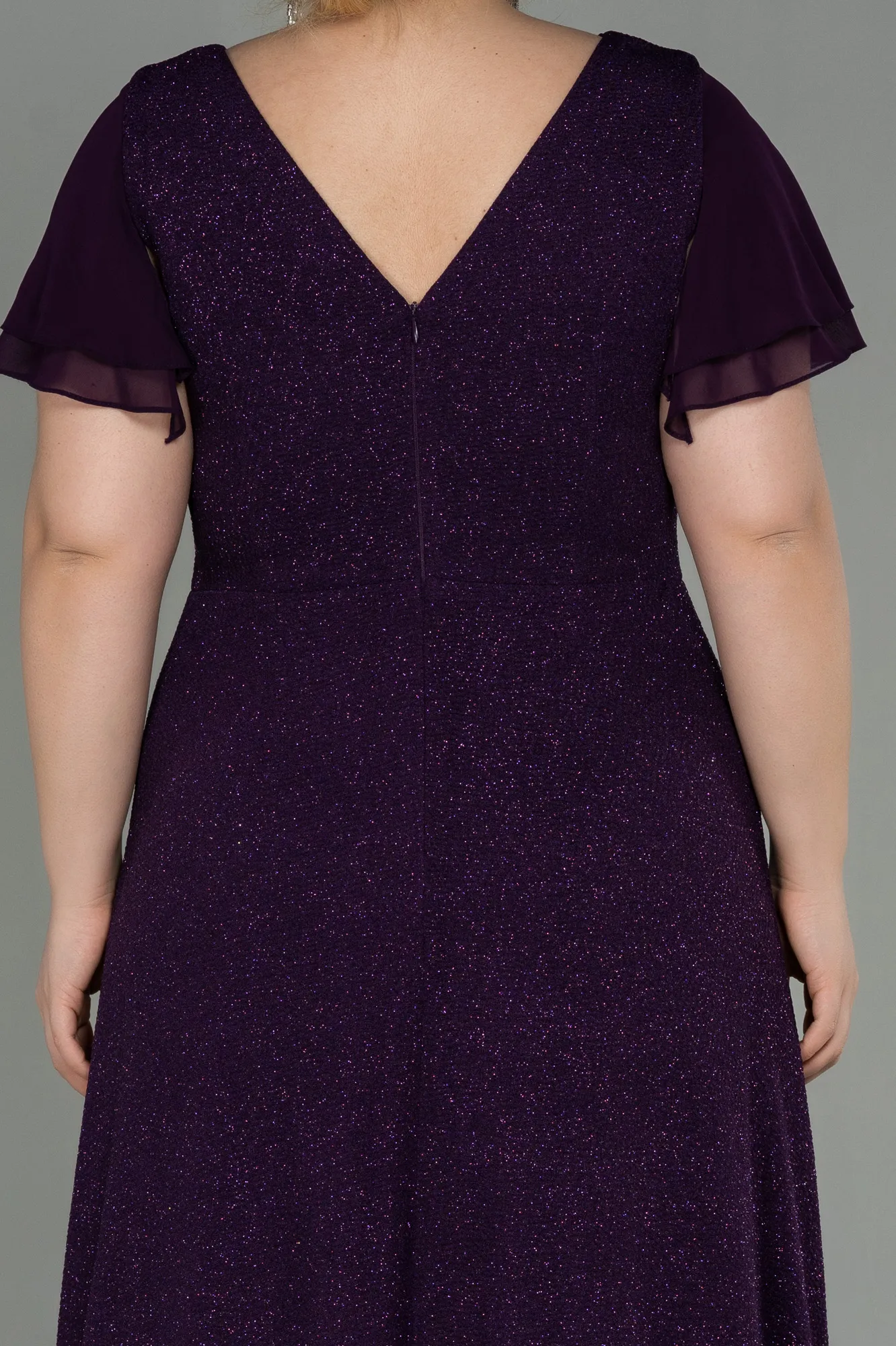 Purple-Long Plus Size Evening Dress ABU3019