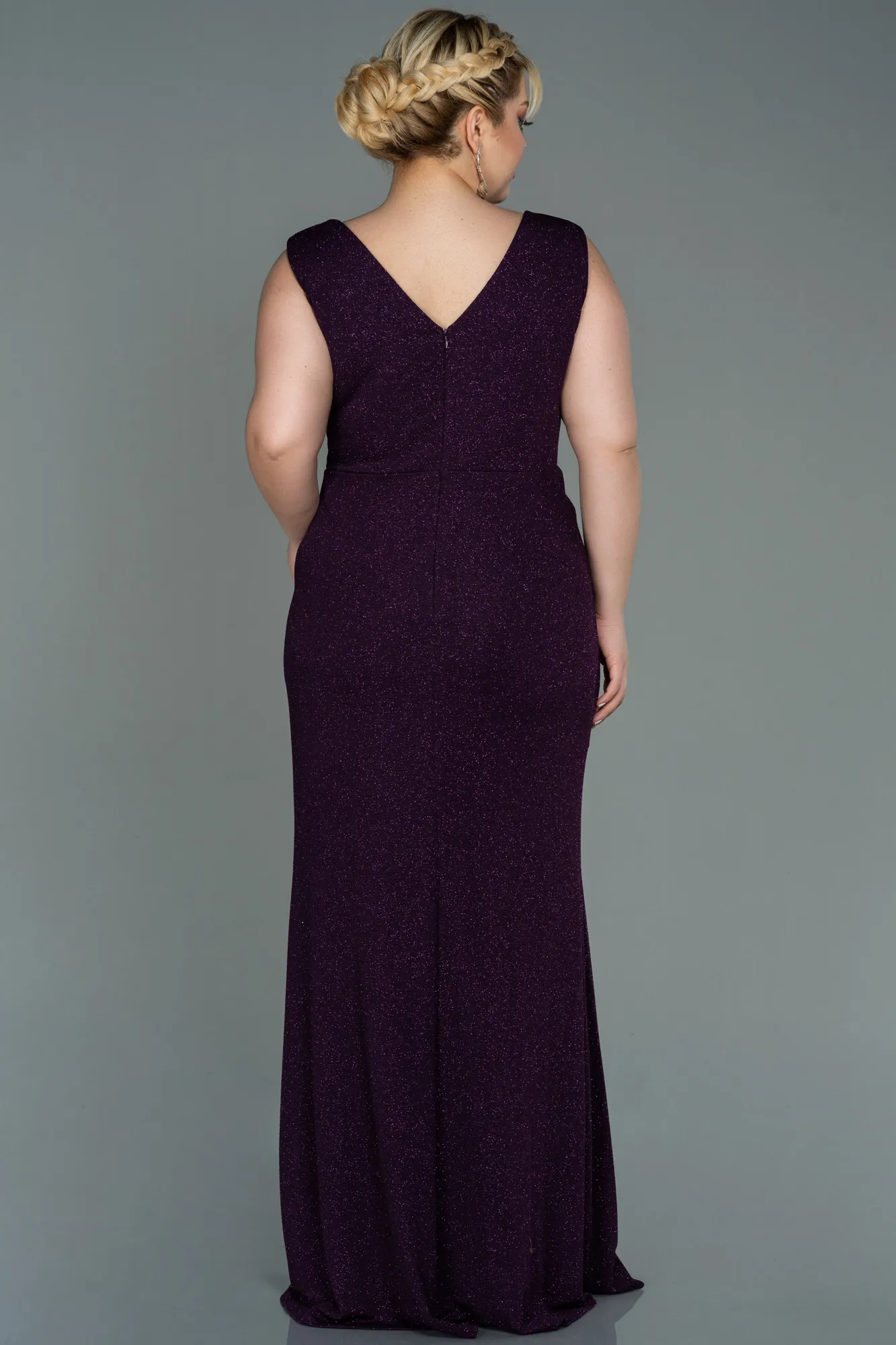 Purple-Long Plus Size Evening Dress ABU3074