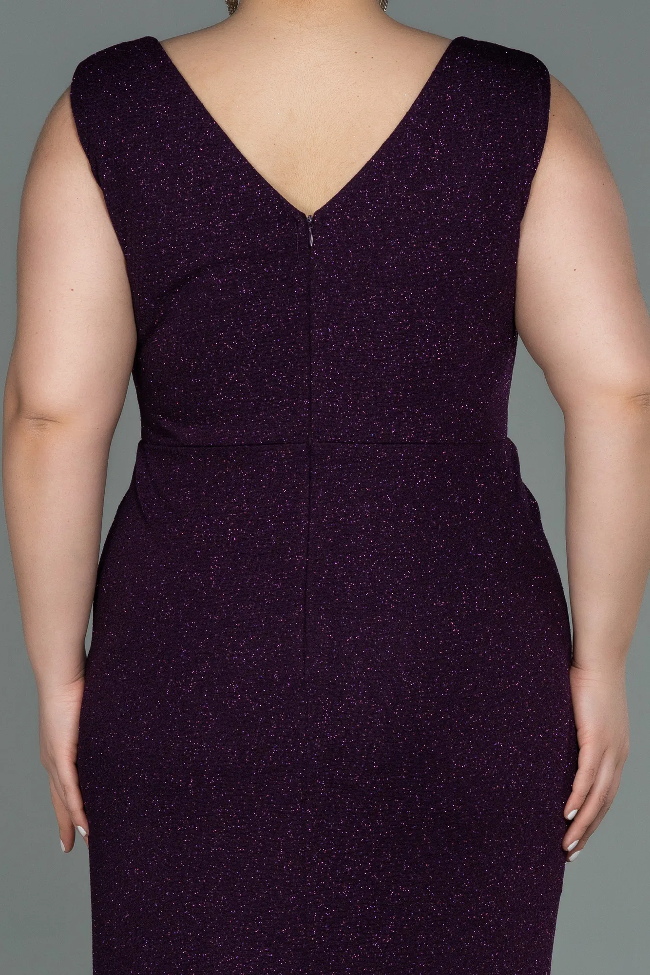 Purple-Long Plus Size Evening Dress ABU3074