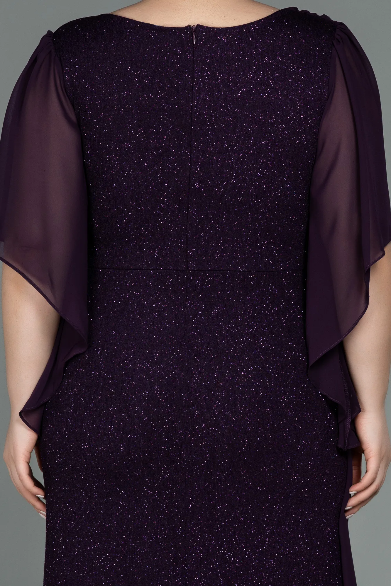 Purple-Long Plus Size Evening Dress ABU3124