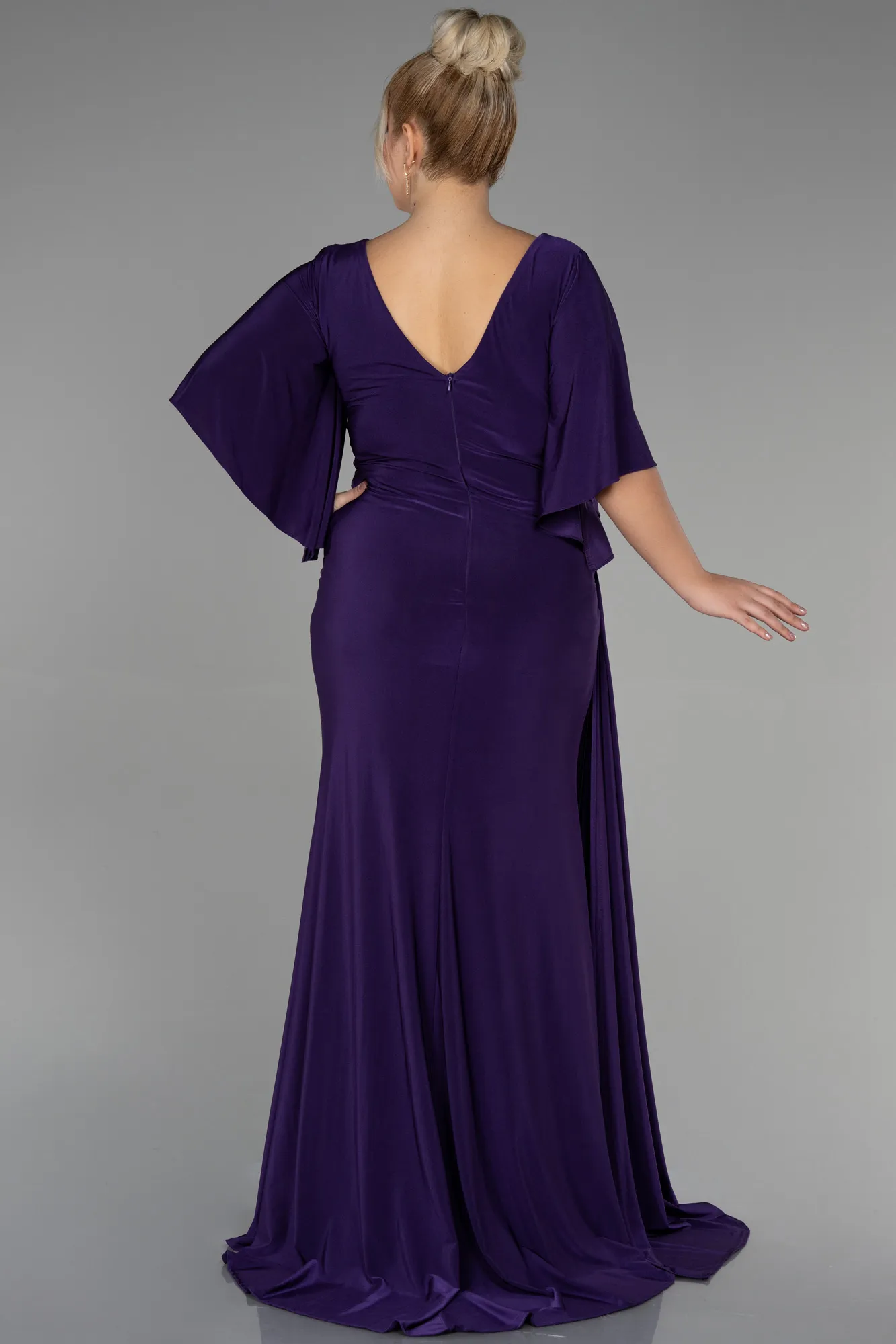 Purple-Long Plus Size Evening Dress ABU3173