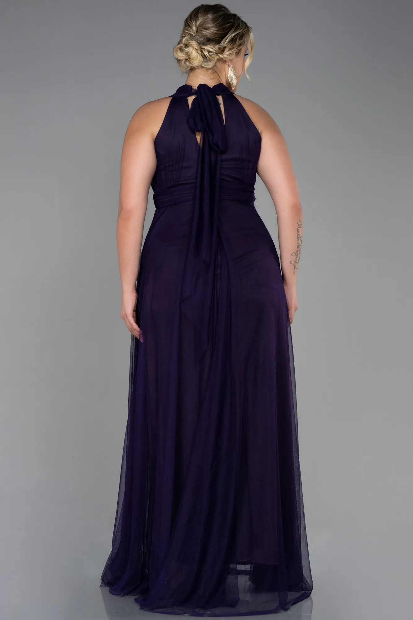 Purple-Long Plus Size Evening Dress ABU3253