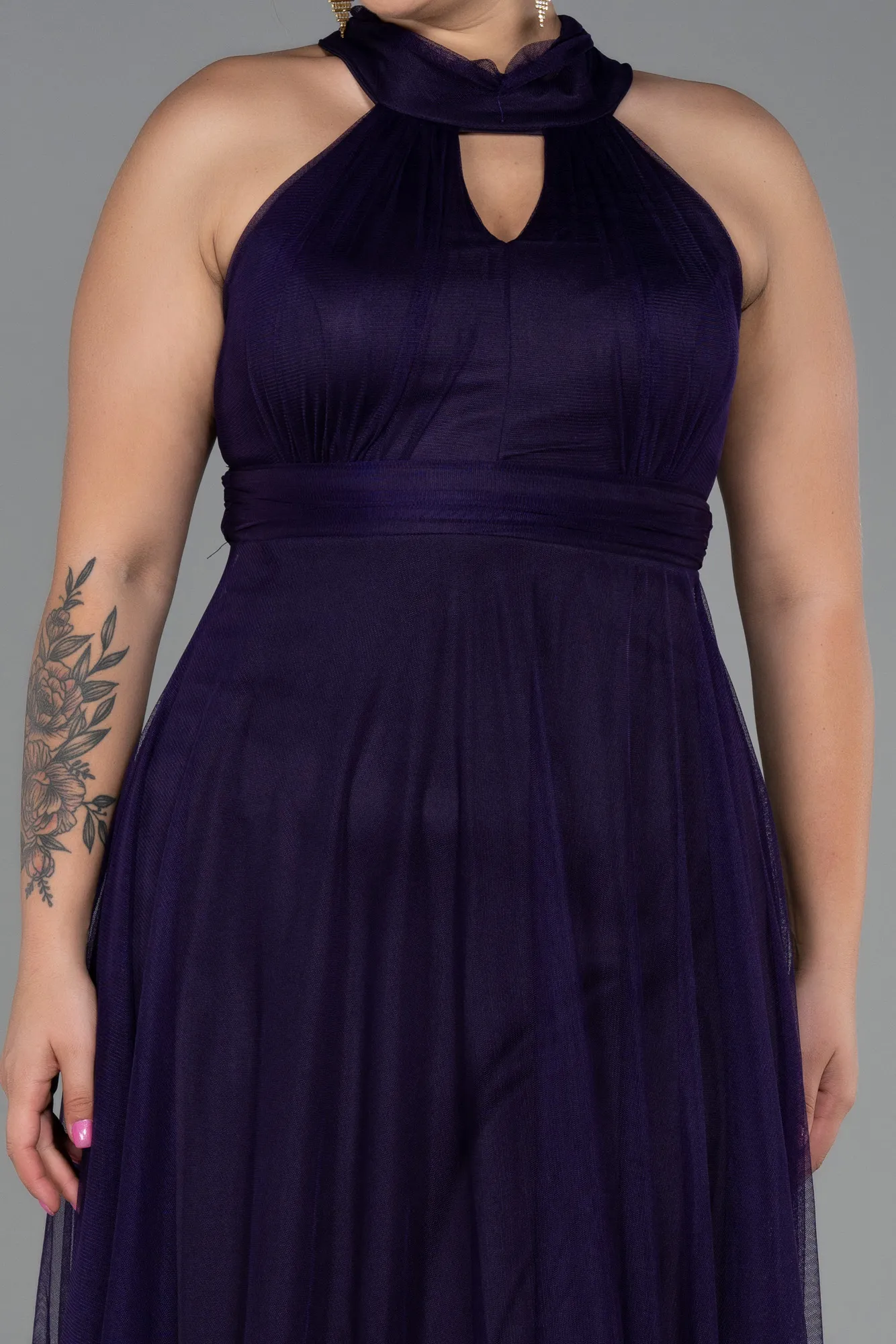 Purple-Long Plus Size Evening Dress ABU3253