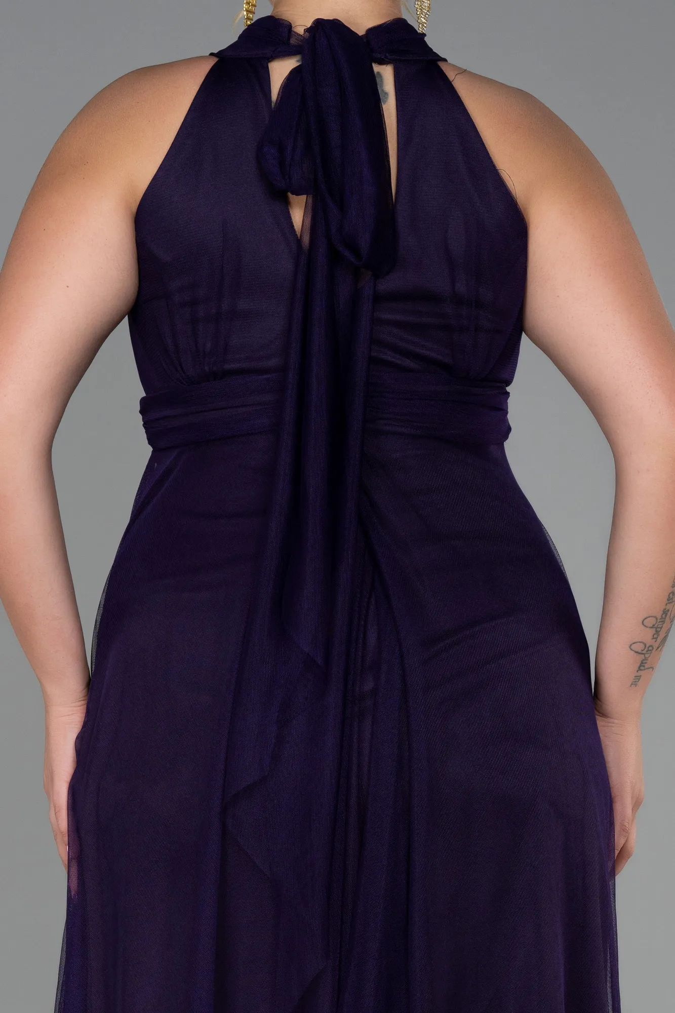 Purple-Long Plus Size Evening Dress ABU3253