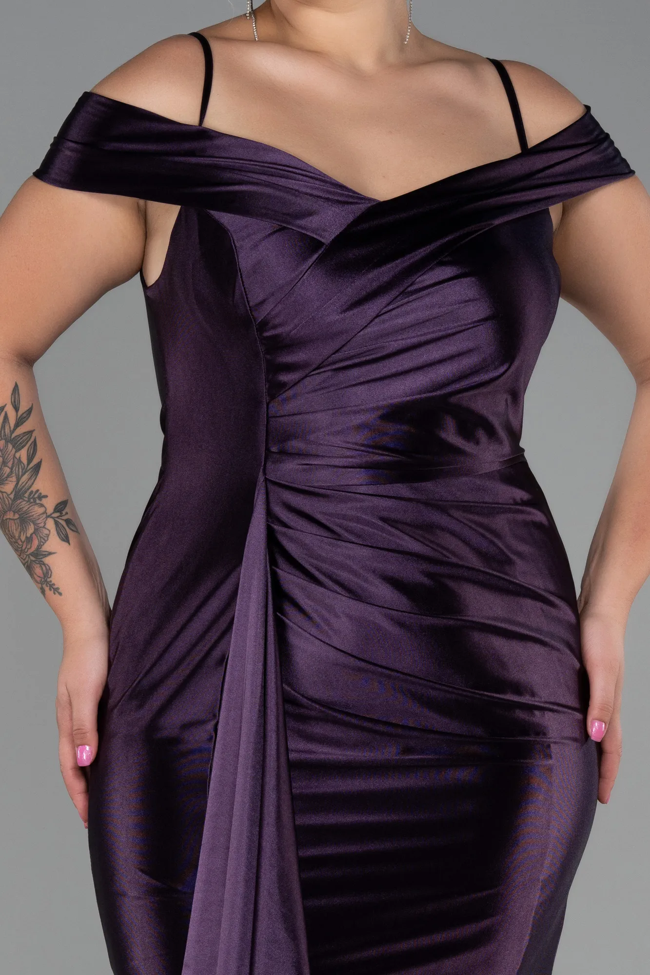 Purple-Long Plus Size Evening Dress ABU3255