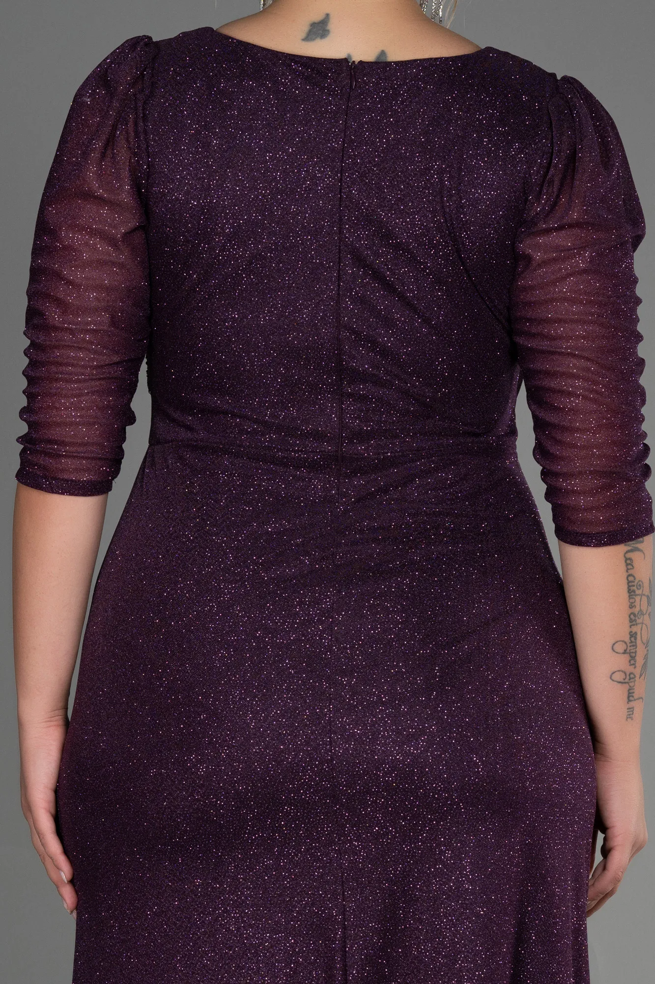 Purple-Long Plus Size Evening Dress ABU3279