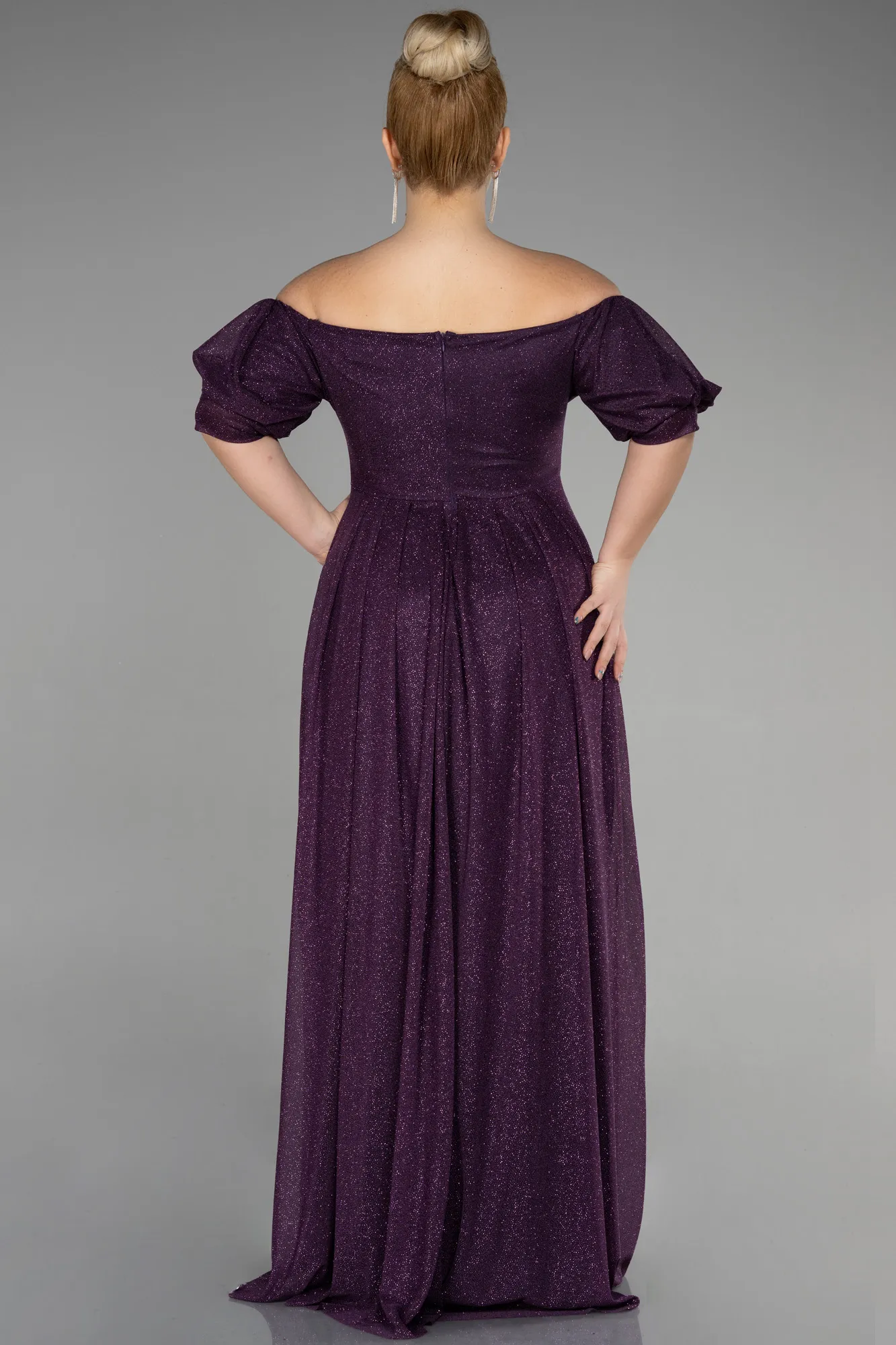 Purple-Long Plus Size Evening Dress ABU3615